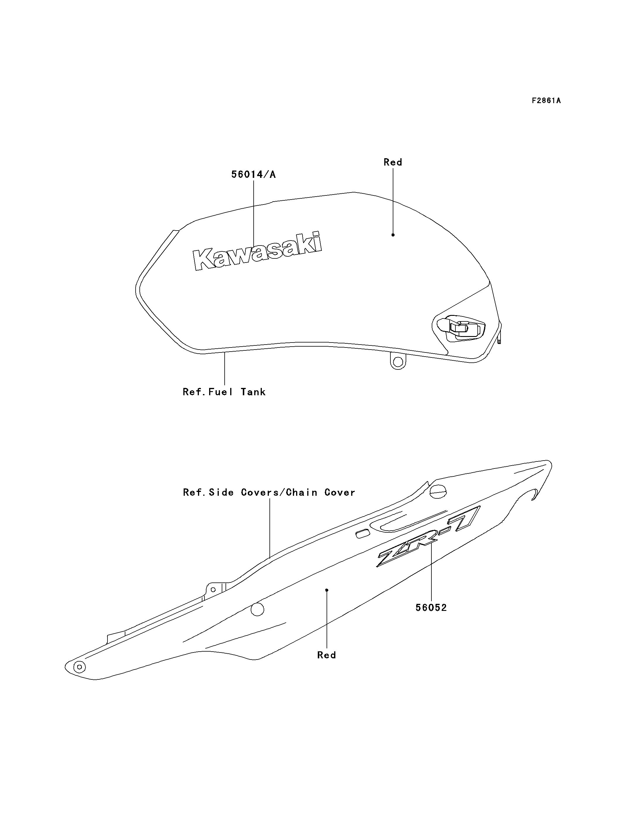 STICKERRED POUR ZR 7 ZR750 F5 ARGENT 2003
