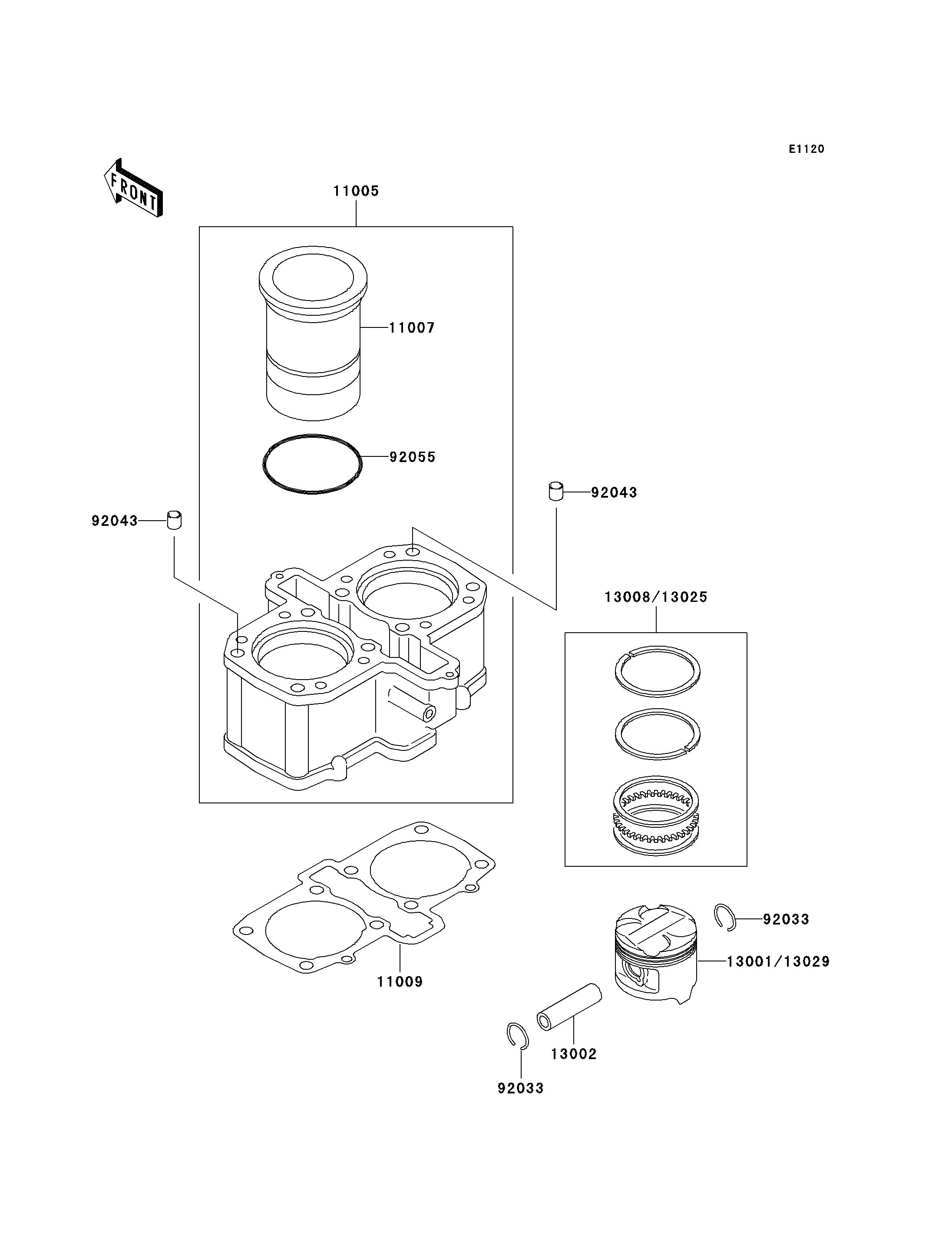 CYLINDREPISTON POUR KLE500 KLE500 A13 BLEU 2003