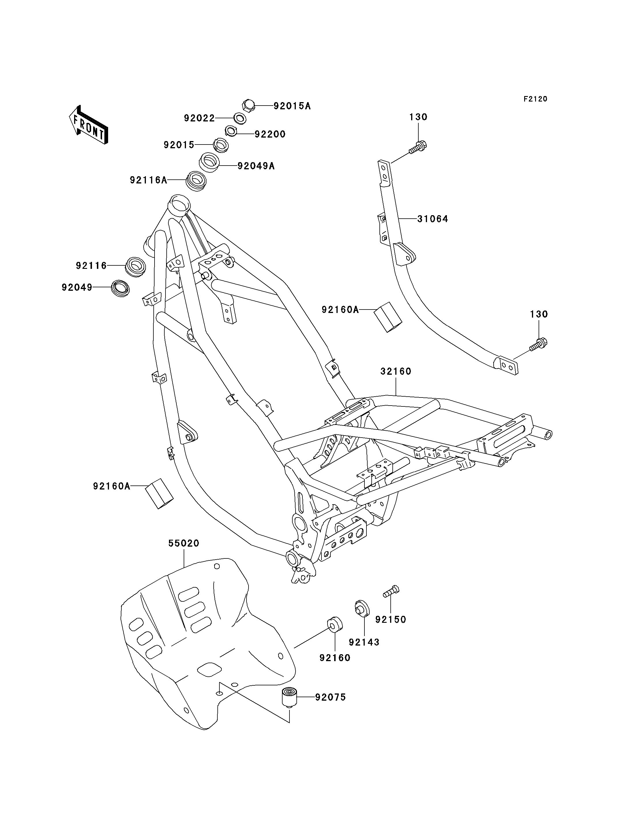 CHASSIS POUR KLE500 KLE500 A13 BLEU 2003
