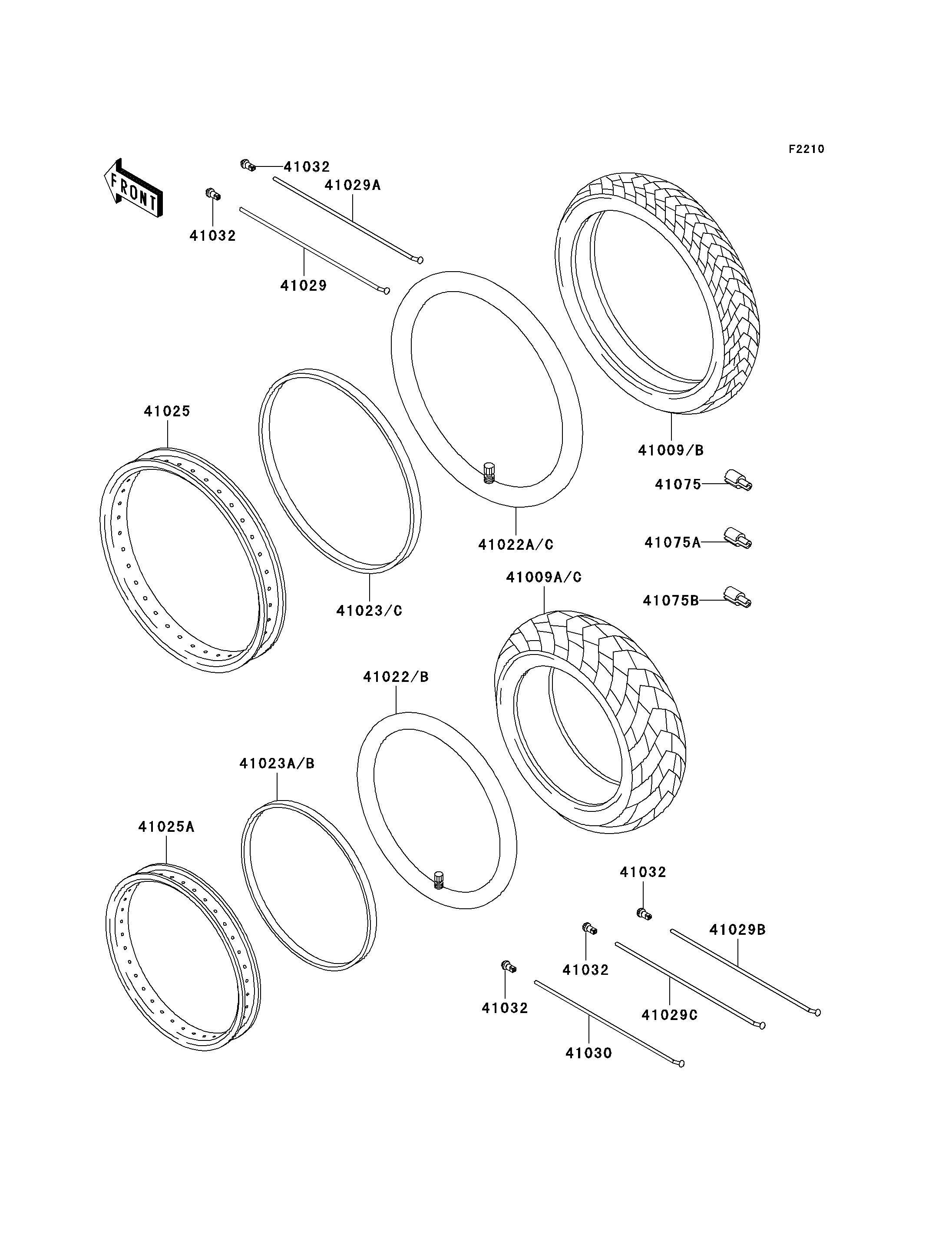 PNEUS POUR KLR650 KL650 C10 ARGENT 2004