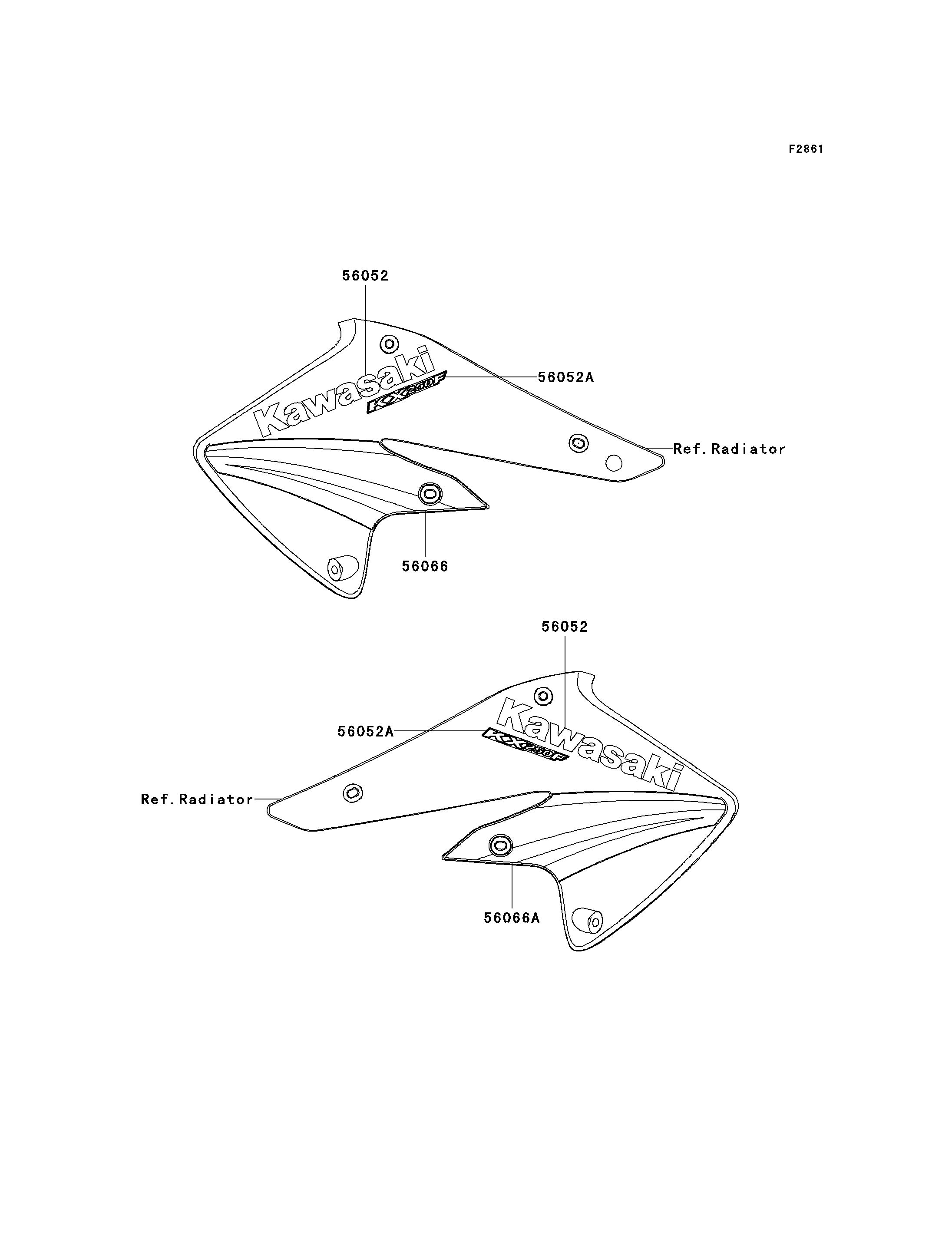STICKER POUR KX250F KX250 N2 VERT 2005 EUROPE