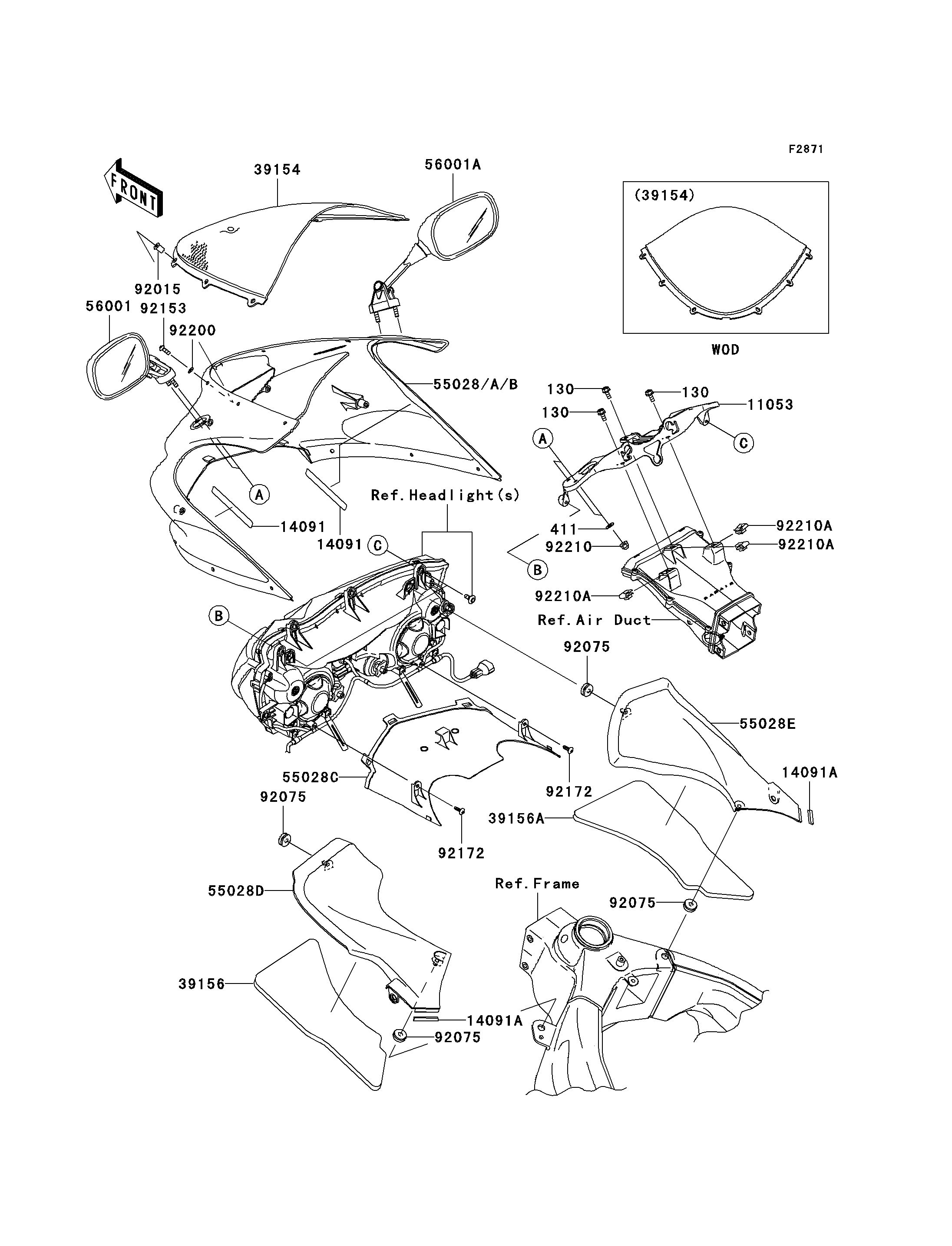 CARENAGE POUR NINJA ZX 6R ZX636 C1H ARGENT 2005