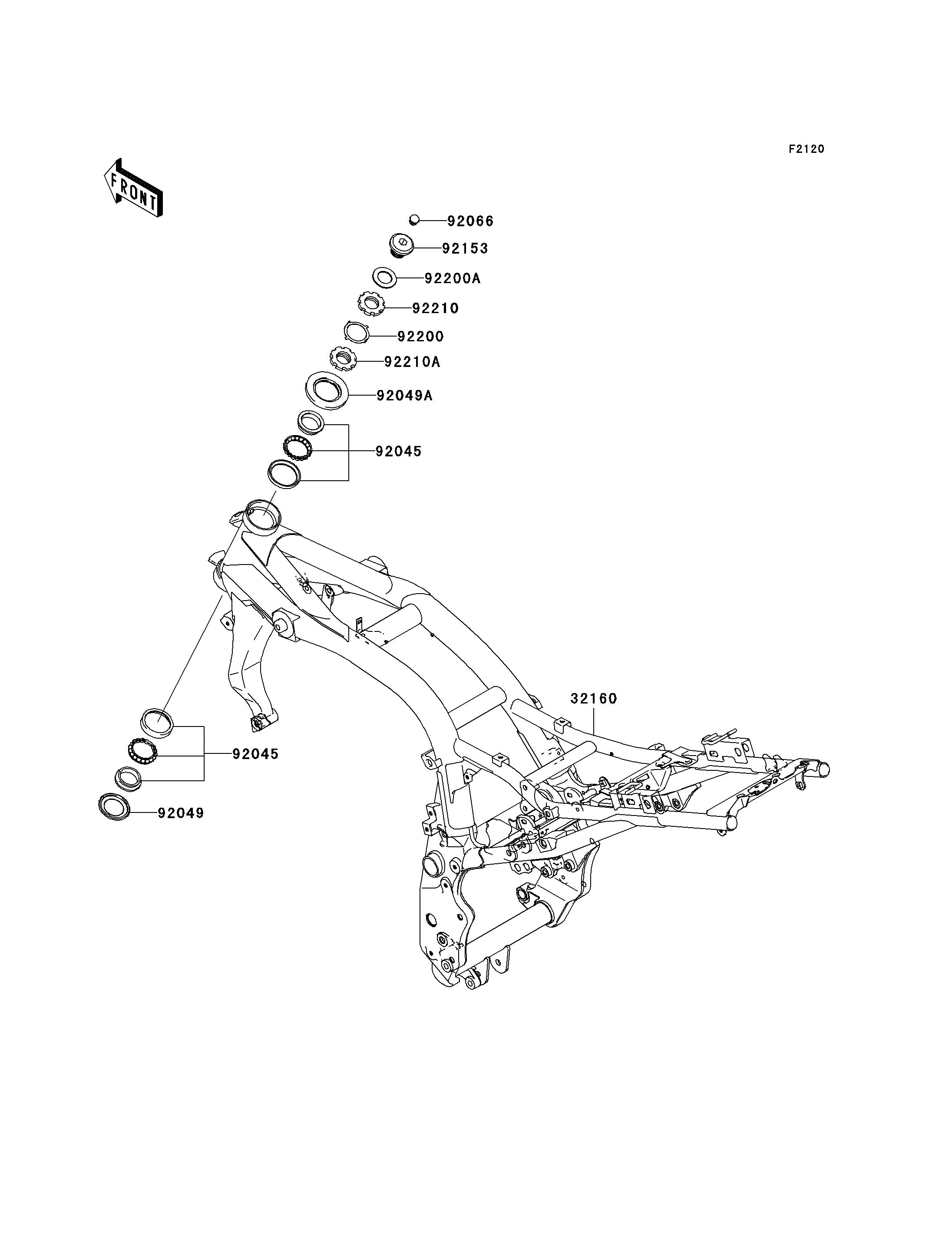 CHASSIS POUR Z750 ZR750J6F ARGENT 2006