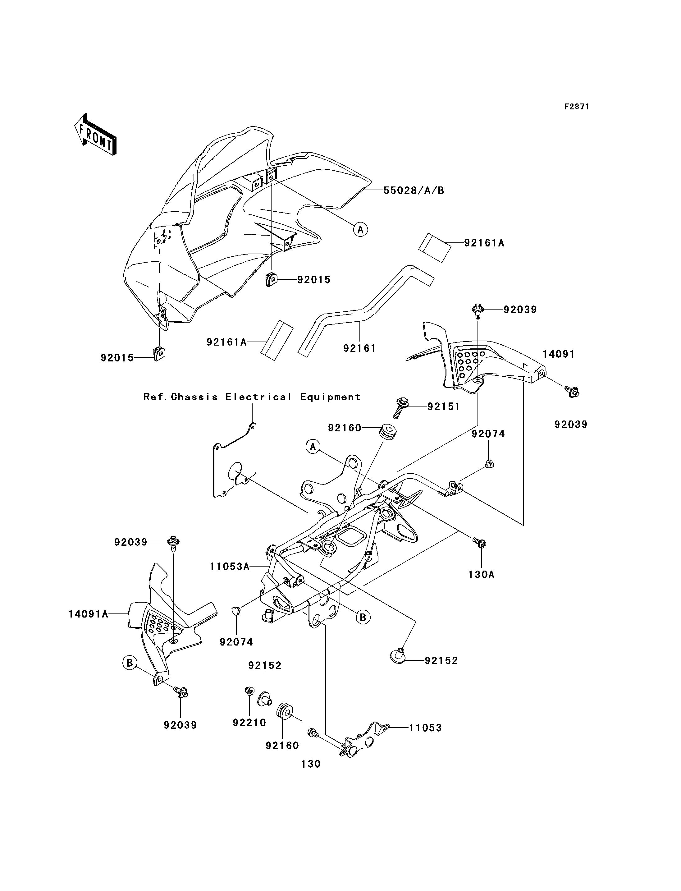 CARENAGE POUR Z750 ZR750J6F ARGENT 2006