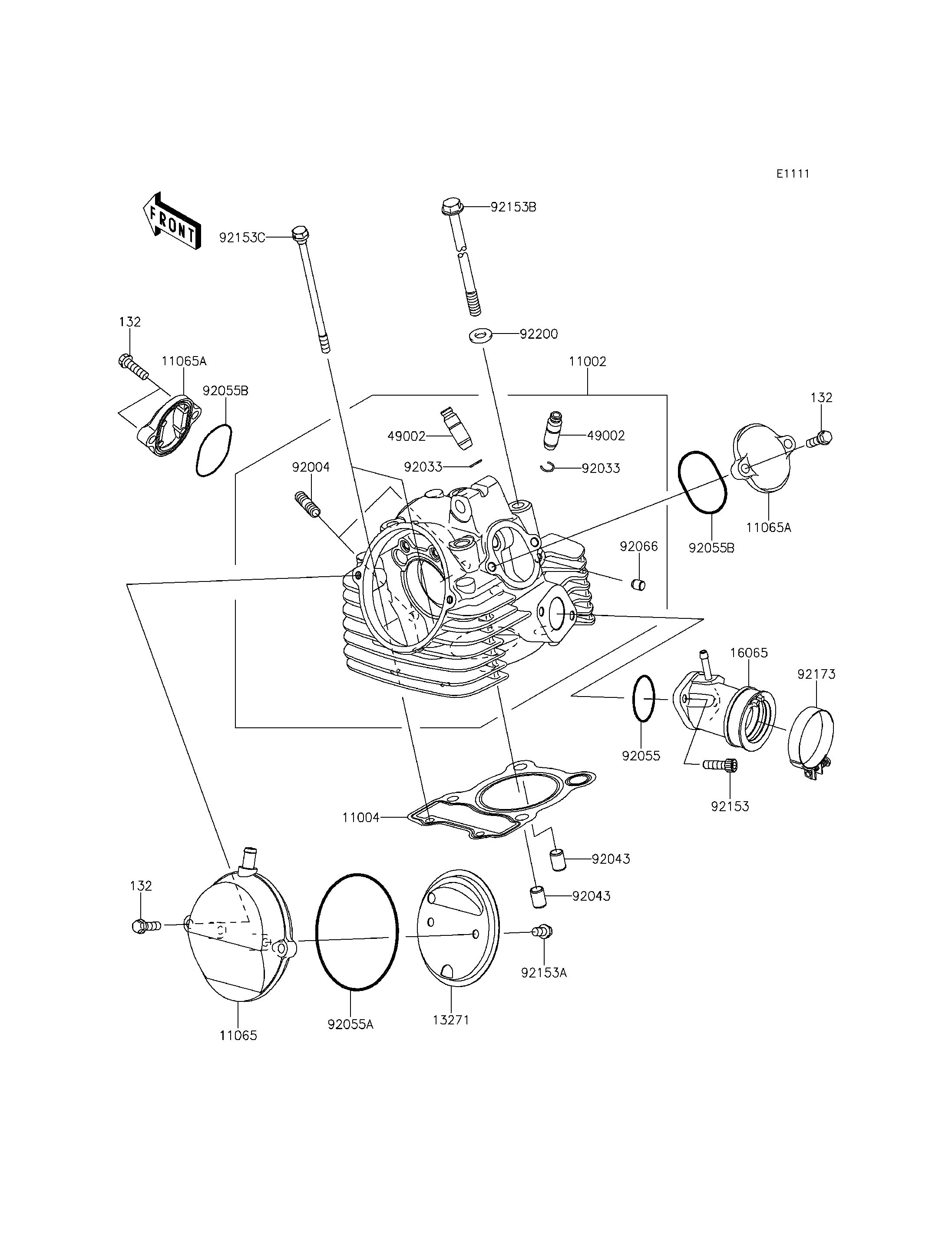 CULASSE POUR KLX150L KLX150EEF VERT 2014