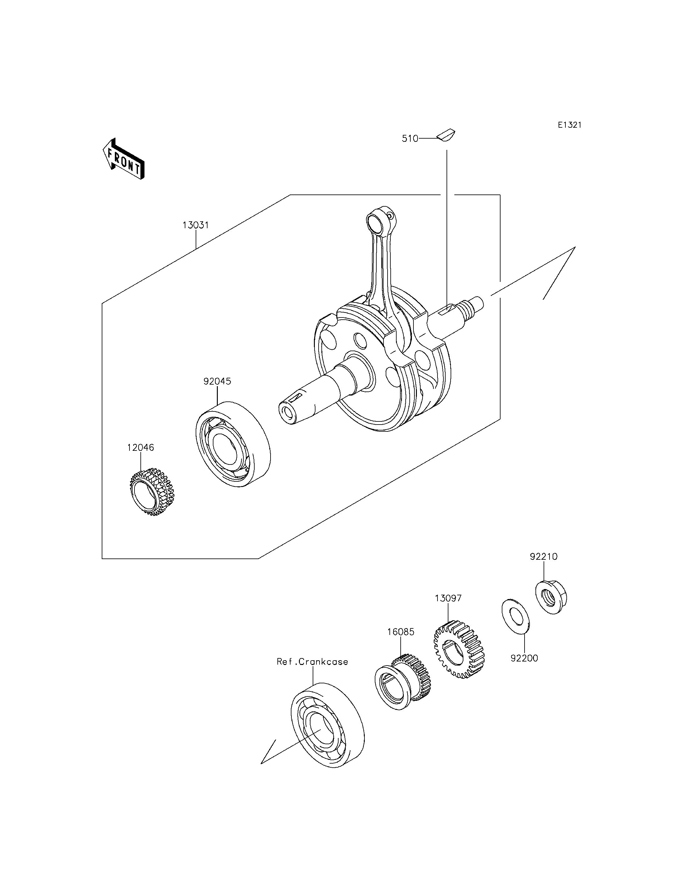 VILEBREQUIN POUR KLX150L KLX150EEF VERT 2014