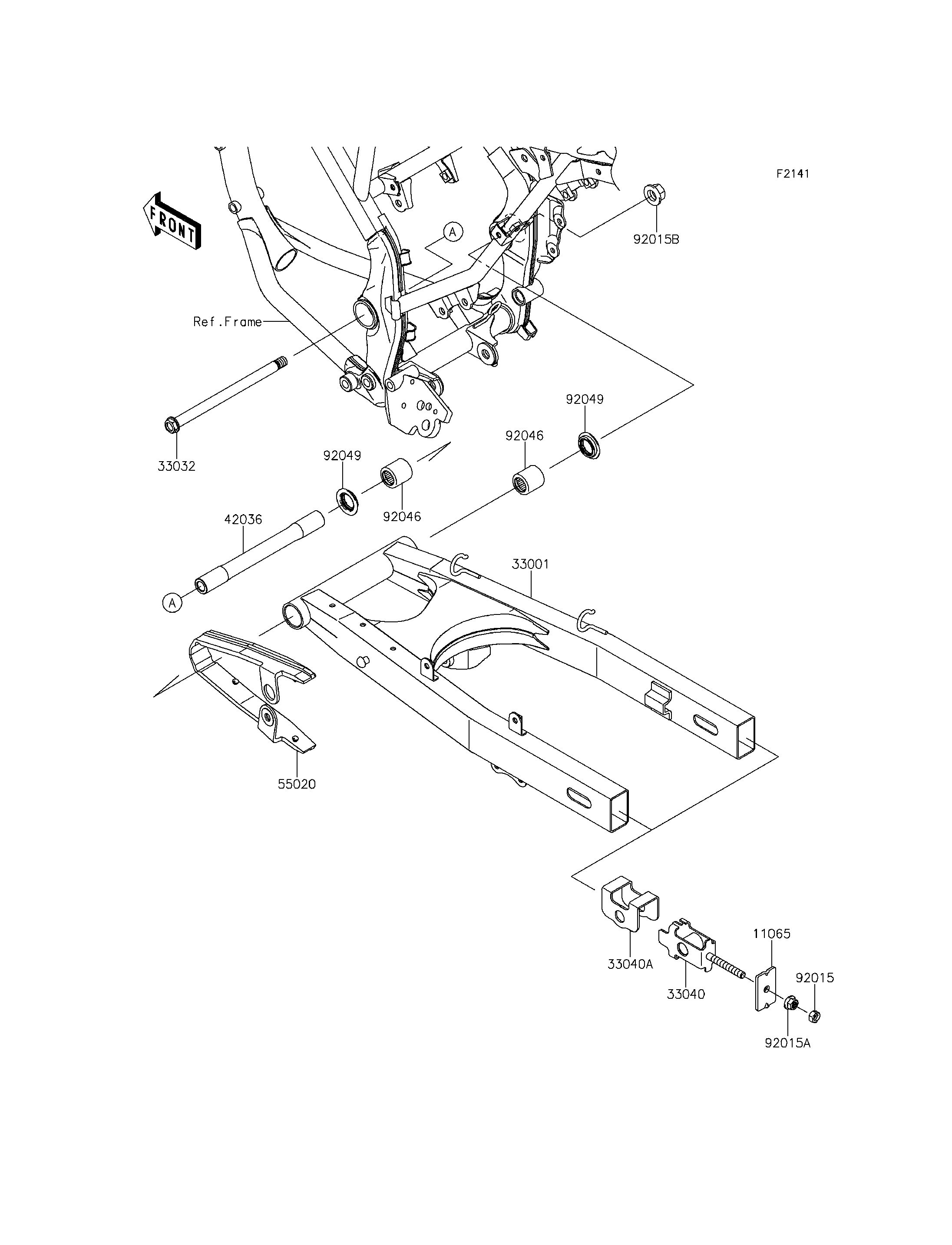 BRAS OSCILLANT POUR KLX150L KLX150EEF VERT 2014