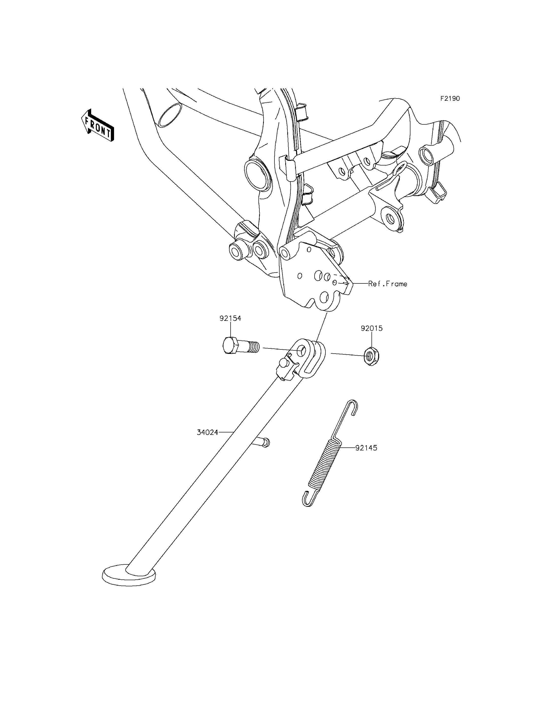 BEQUILLES POUR KLX150L KLX150EEF VERT 2014