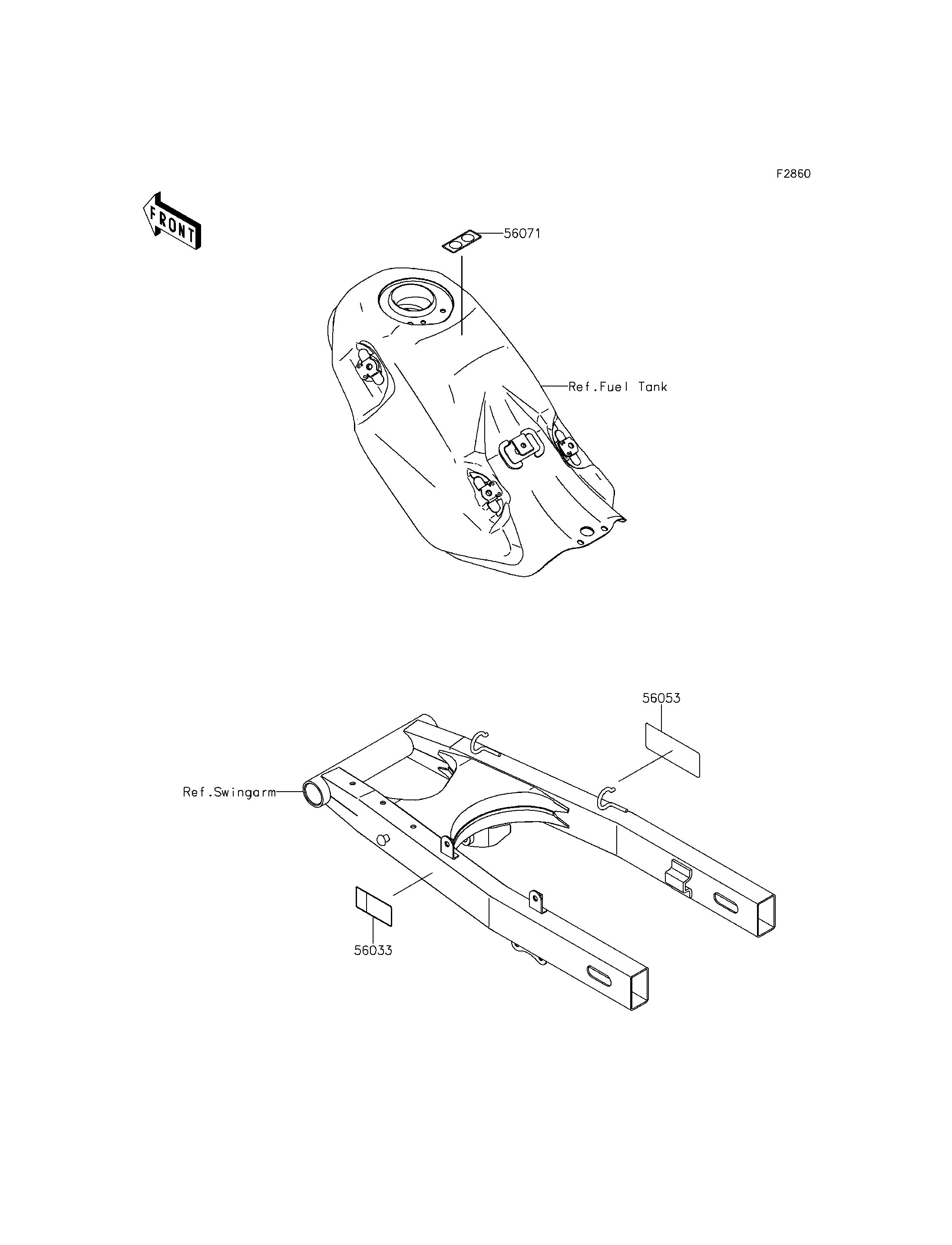 LABEL POUR KLX150L KLX150EEF VERT 2014