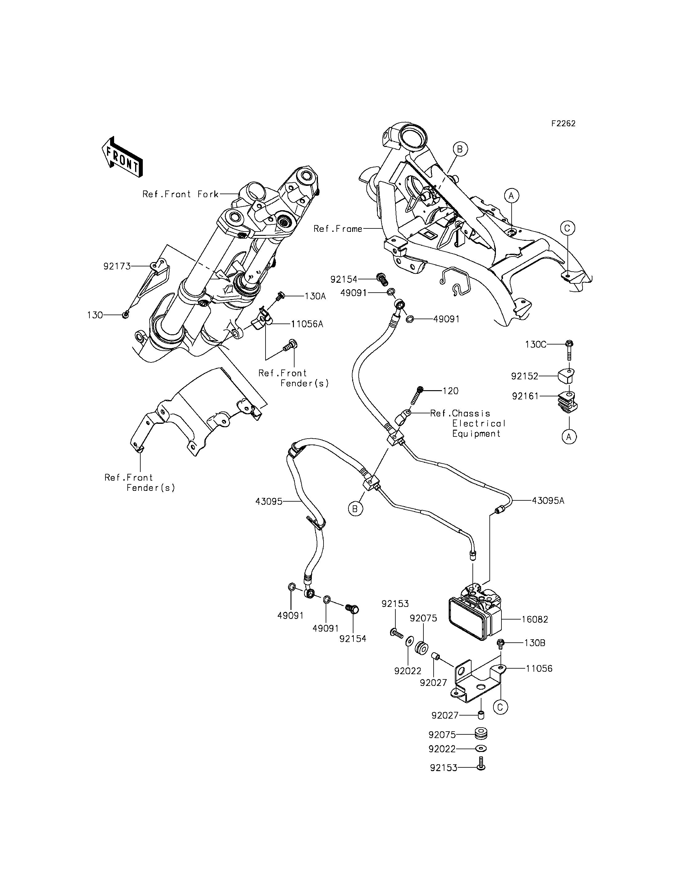 DURITE DE FREIN POUR Z300 ABS ER300BFF GRIS 2015