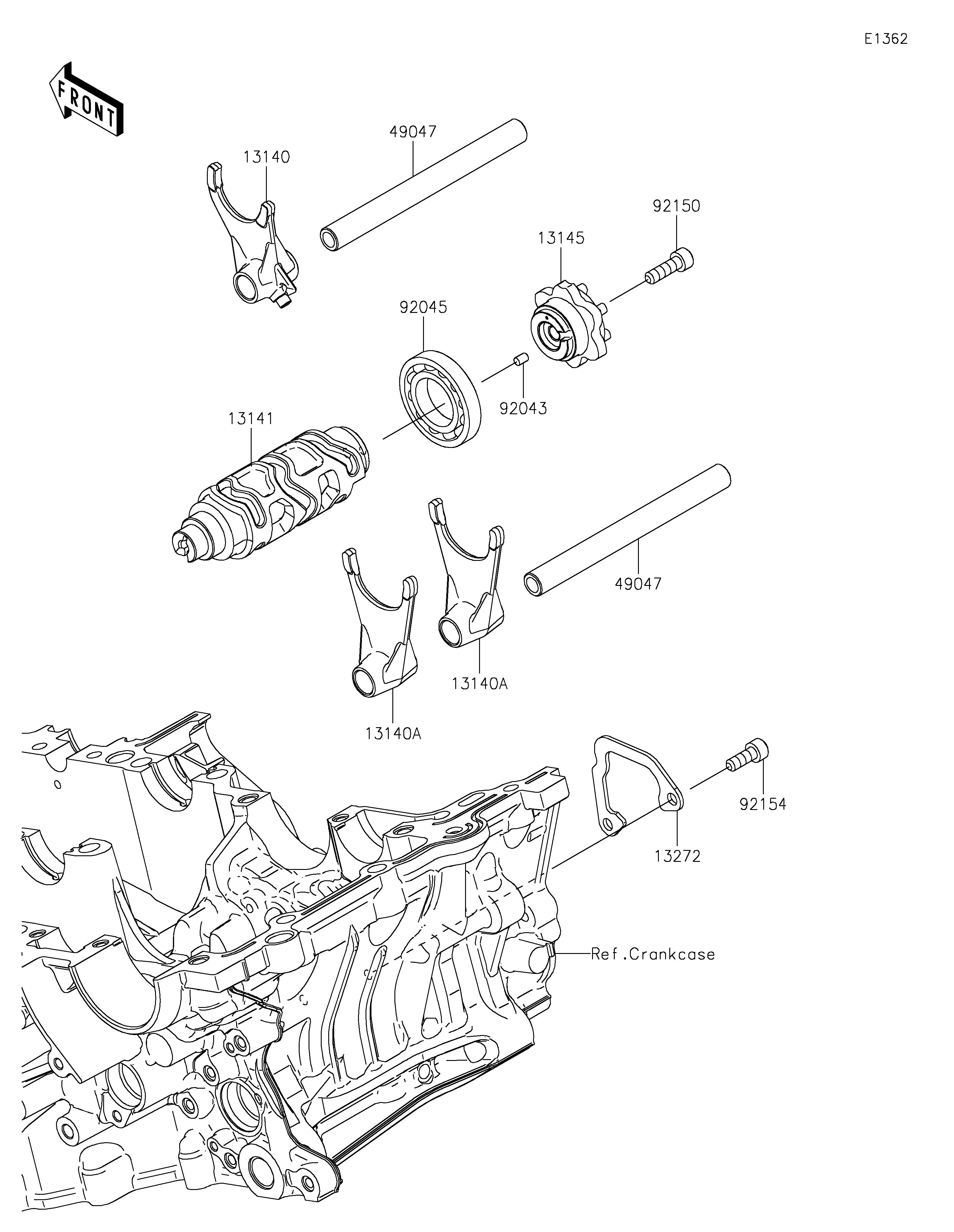 FOURCHETTEBARRILLET DE SELECTION POUR NINJA 7 HYBRID CX500ARFNN TITANE 2024