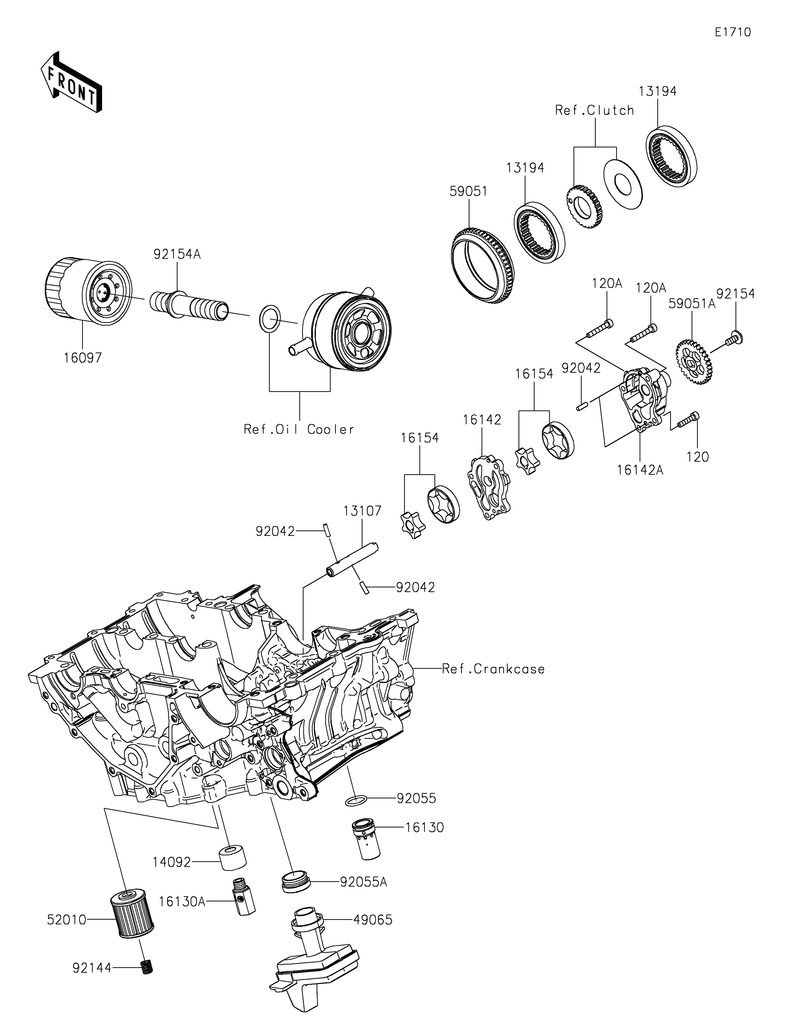 POMPE A HUILE POUR NINJA 7 HYBRID CX500ARFNN TITANE 2024