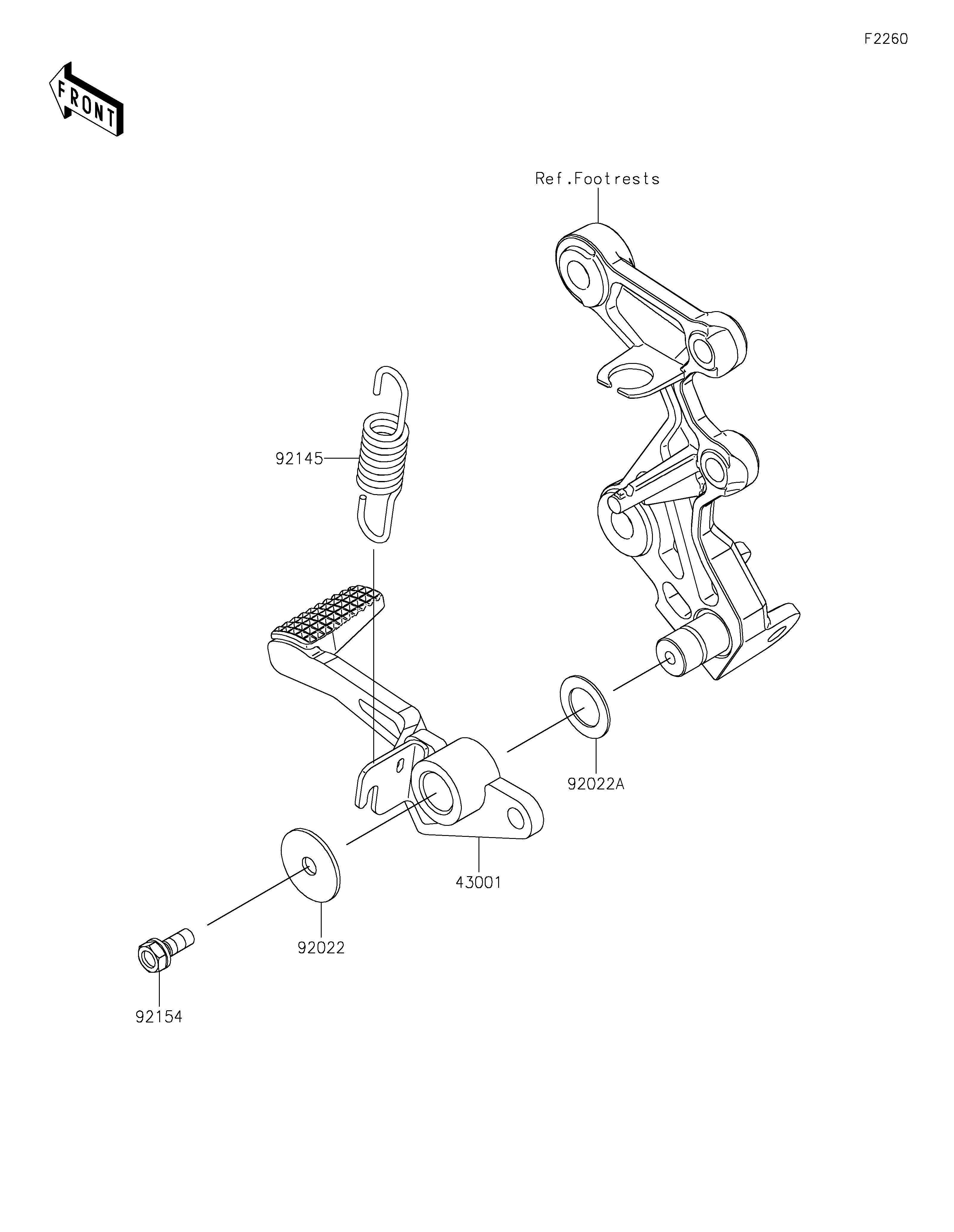 PEDALE DE FREIN POUR NINJA 7 HYBRID CX500ARFNN TITANE 2024
