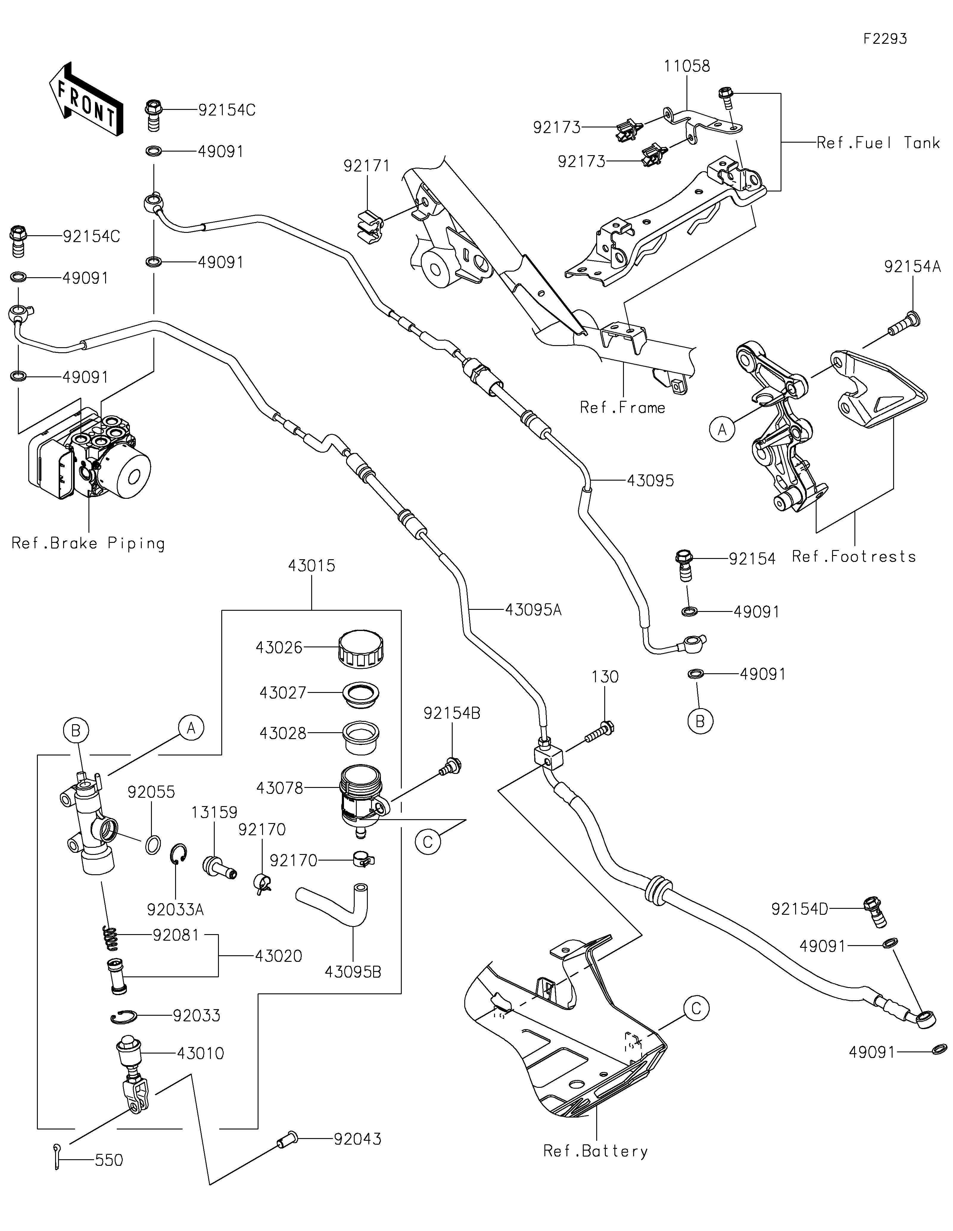 MAITRE CYLINDRE ARRIERE POUR NINJA 7 HYBRID CX500ARFNN TITANE 2024