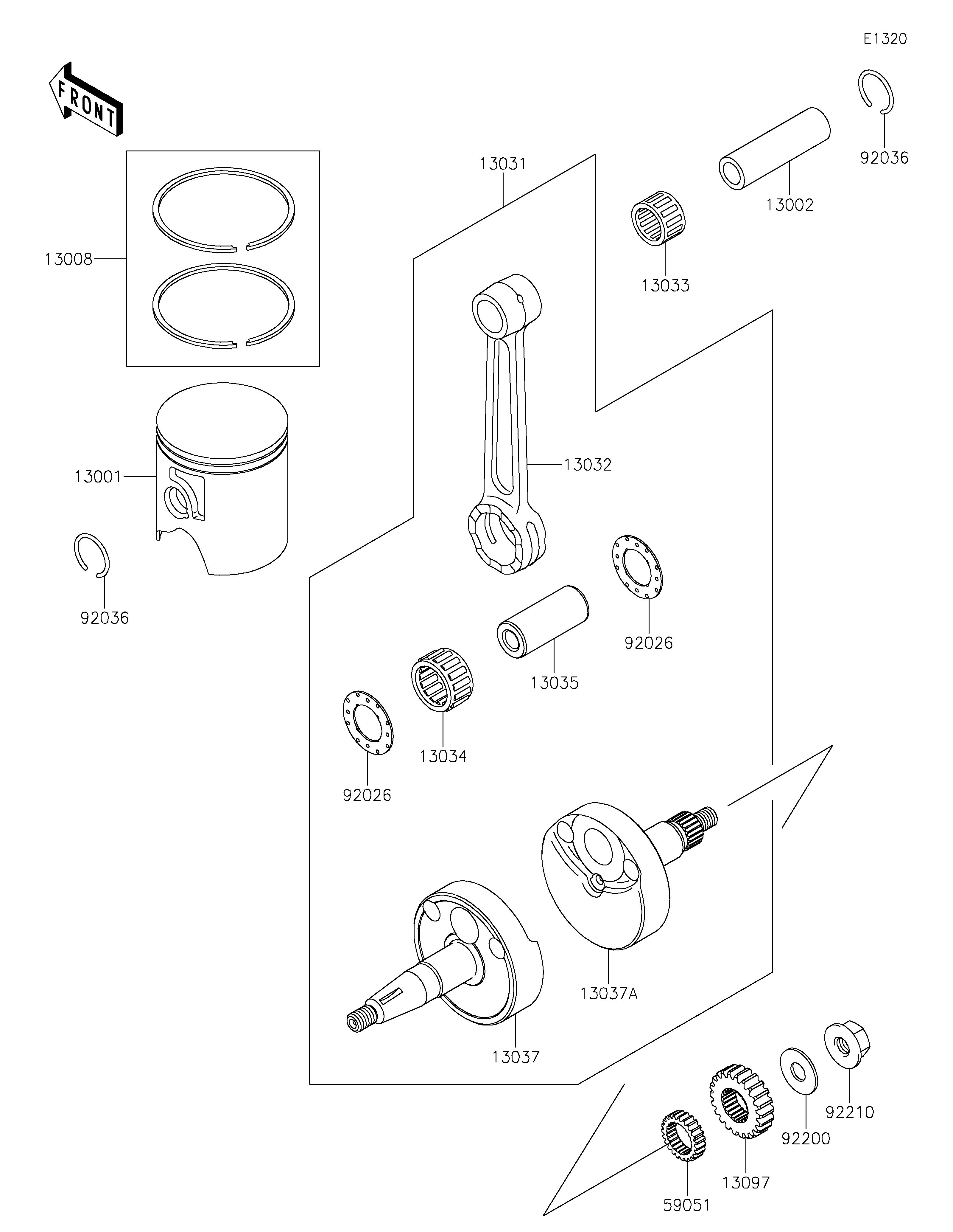 VILEBREQUINPISTON POUR KX65 KX65CSFNN VERT 2025 EUROPE