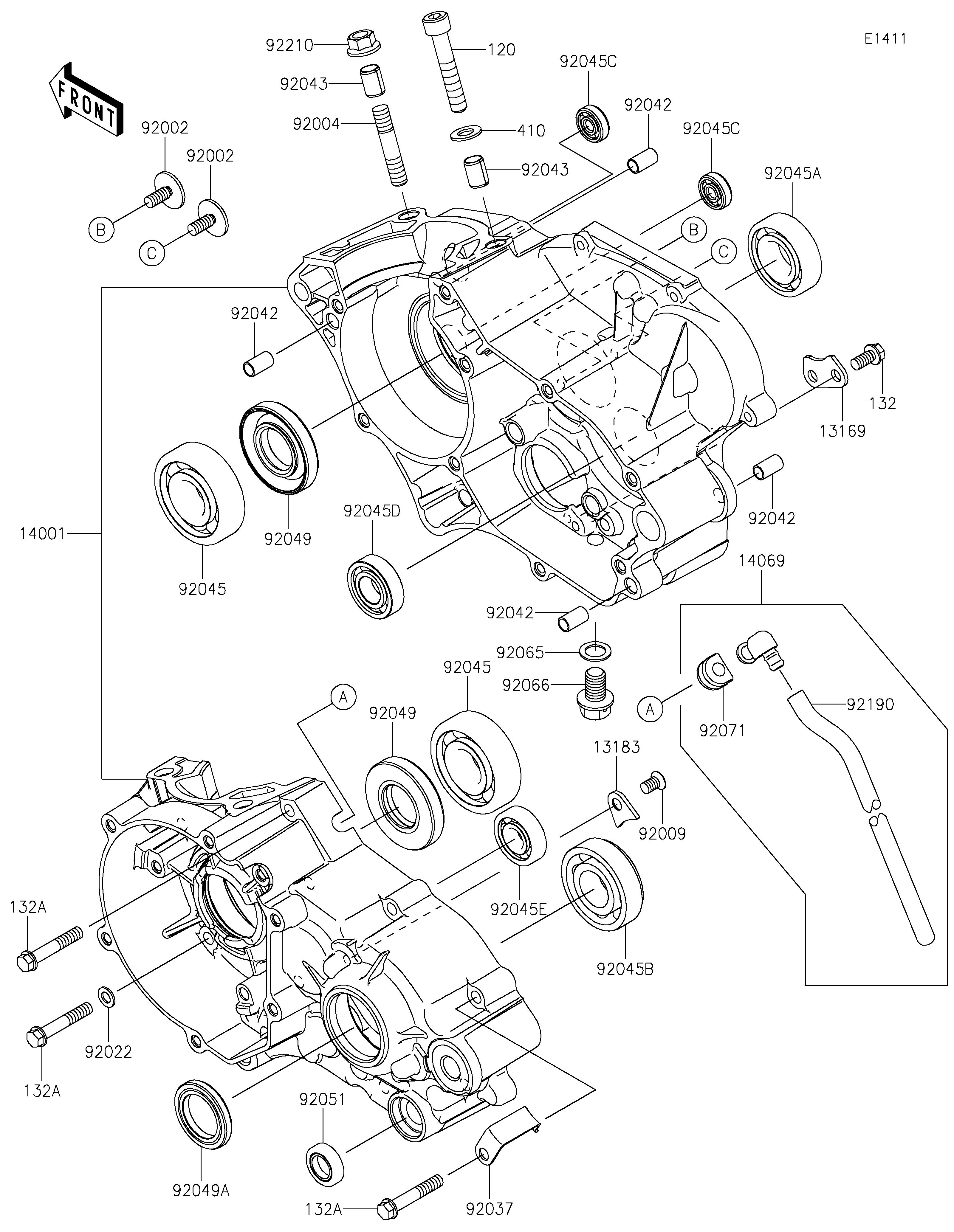 CARTER MOTEURS POUR KX112 KX112ARFNN VERT 2024 EUROPE