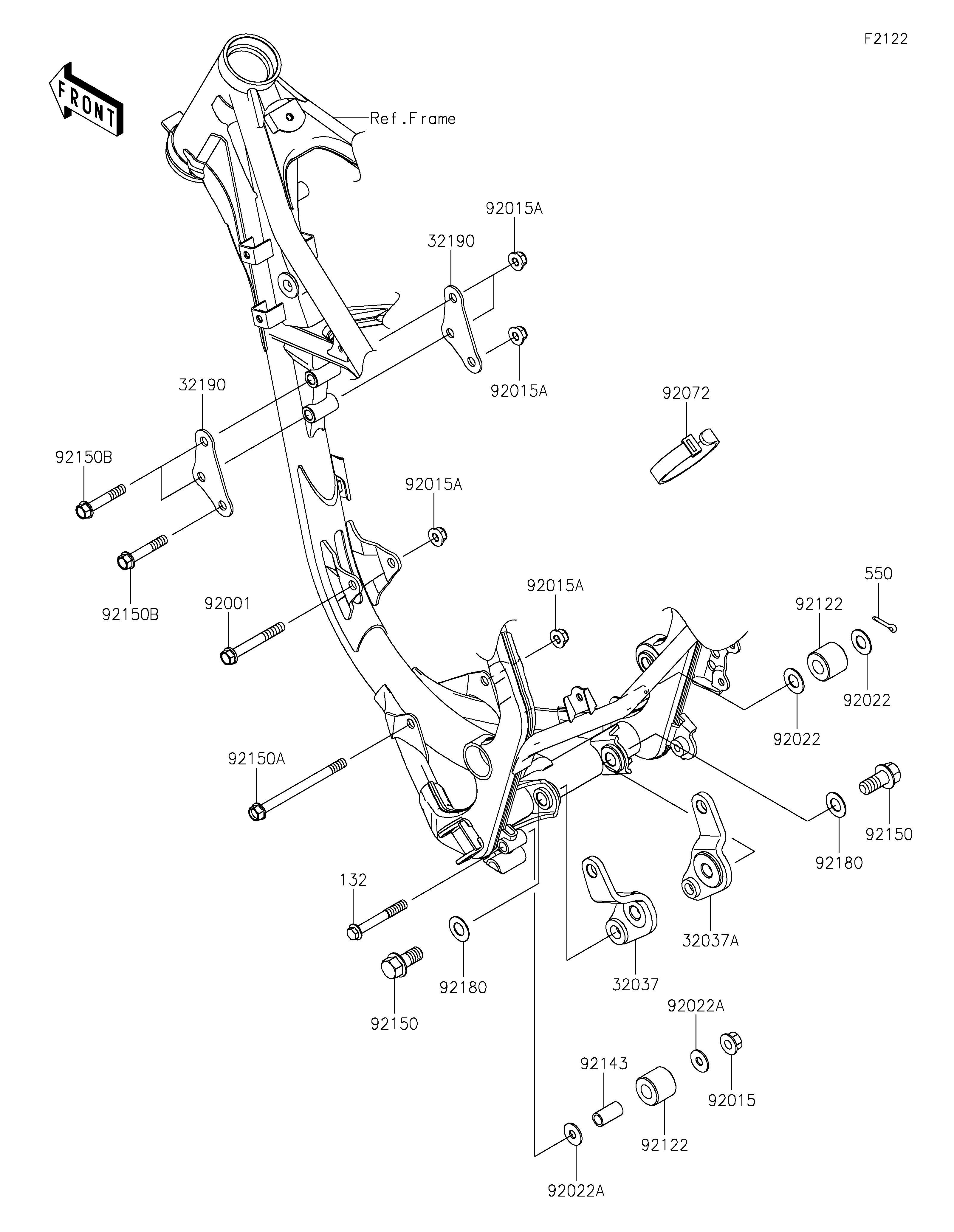 SUPPORT MOTEUR POUR KX112 KX112ARFNN VERT 2024 EUROPE