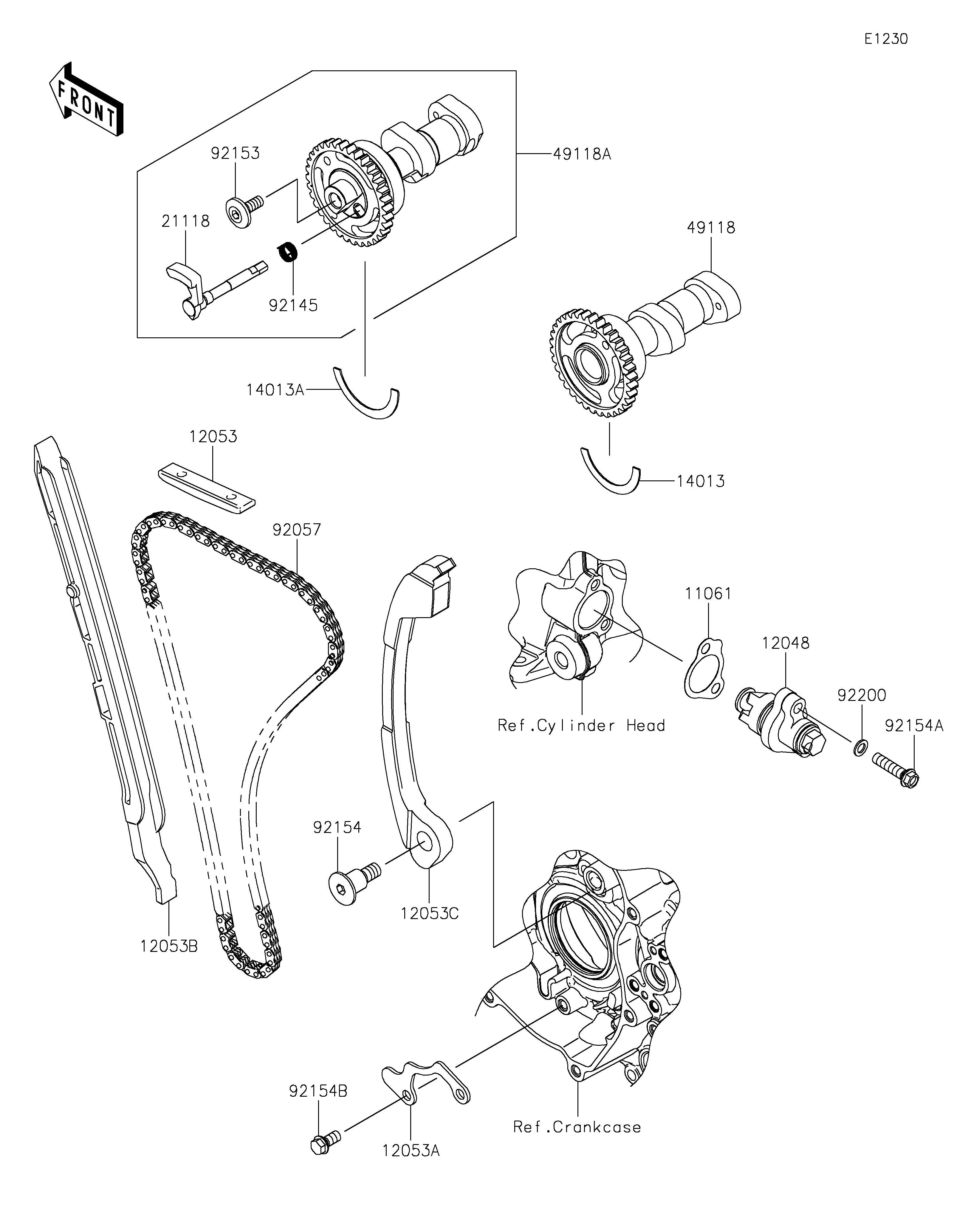 ARBRE A CAMETENDEUR POUR KX450 KX450MRFAN VERT MAT 2024 EUROPE
