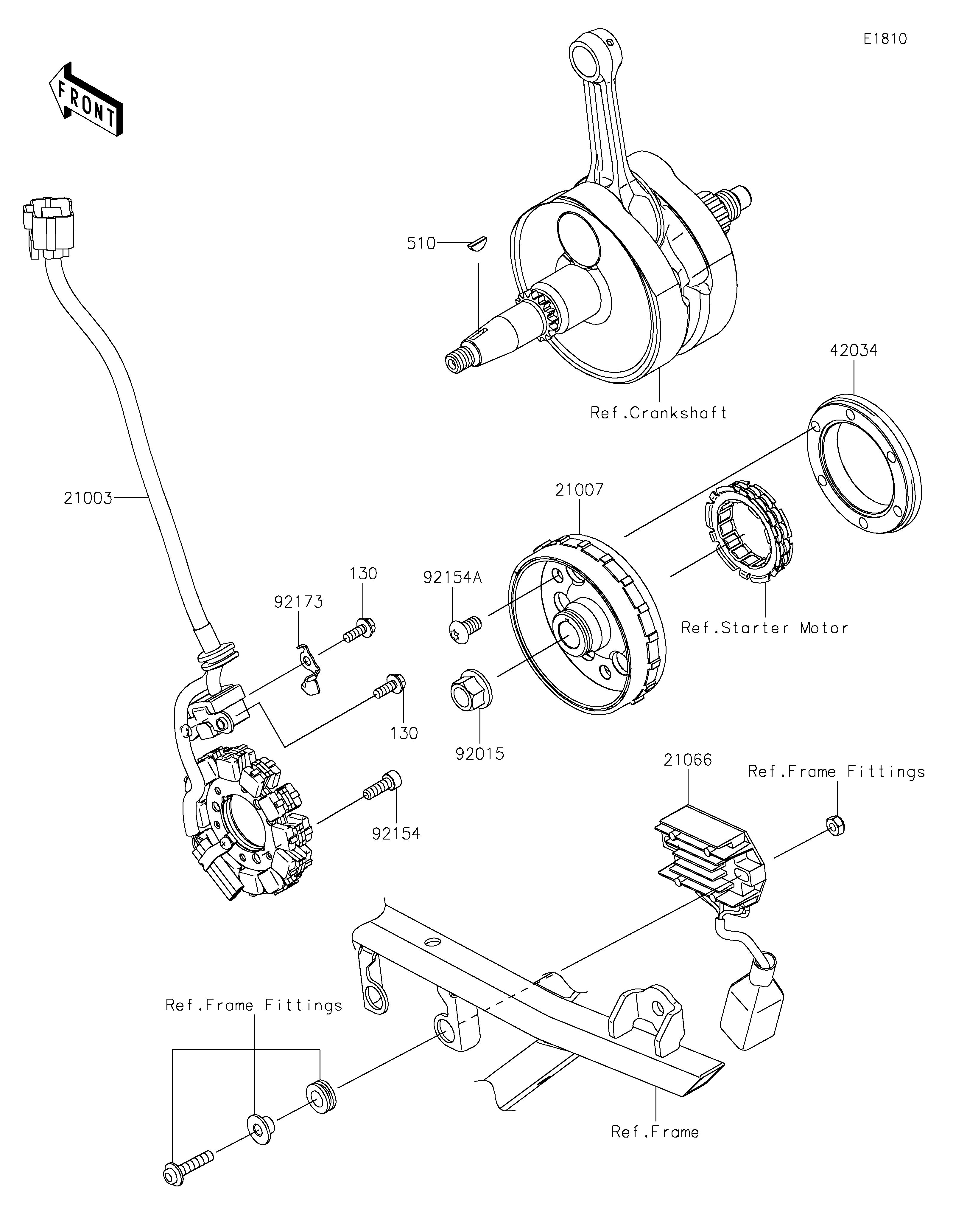 GENERATEUR POUR KX450 KX450MRFAN VERT MAT 2024 EUROPE