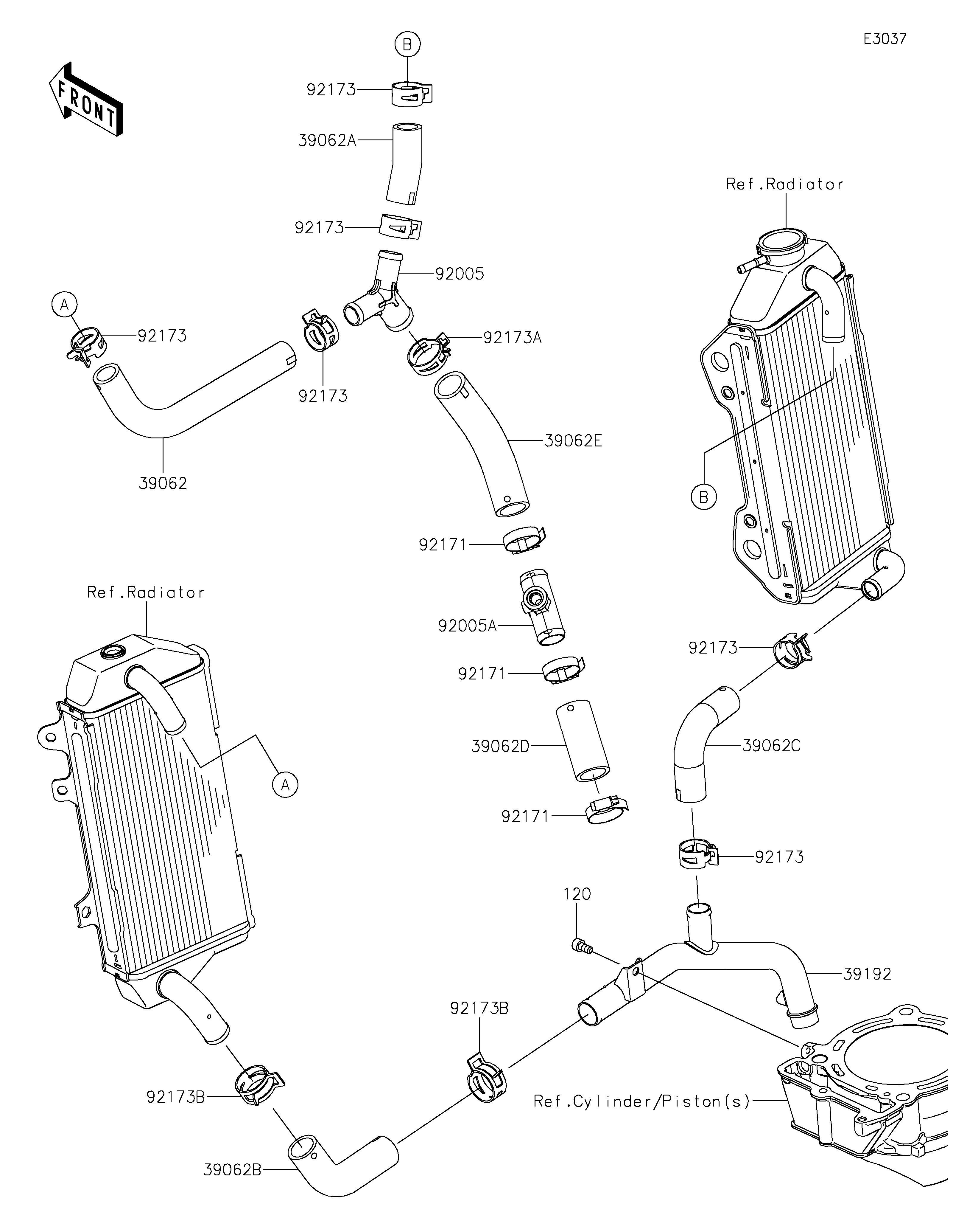 TUYAU DEAU POUR KX450 KX450MRFAN VERT MAT 2024 EUROPE