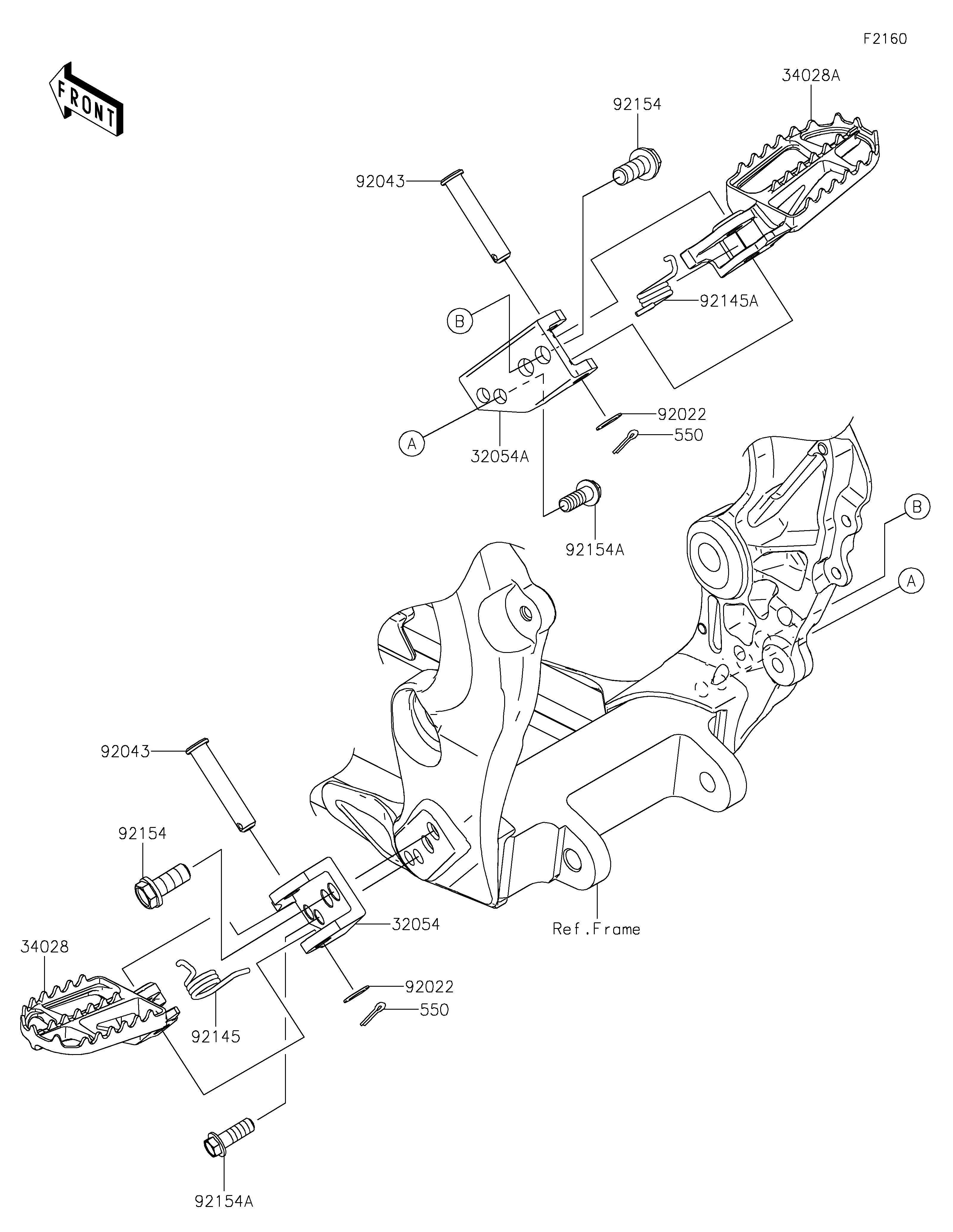 REPOSE PIED POUR KX250 KX252ESFNN VERT 2025 EUROPE