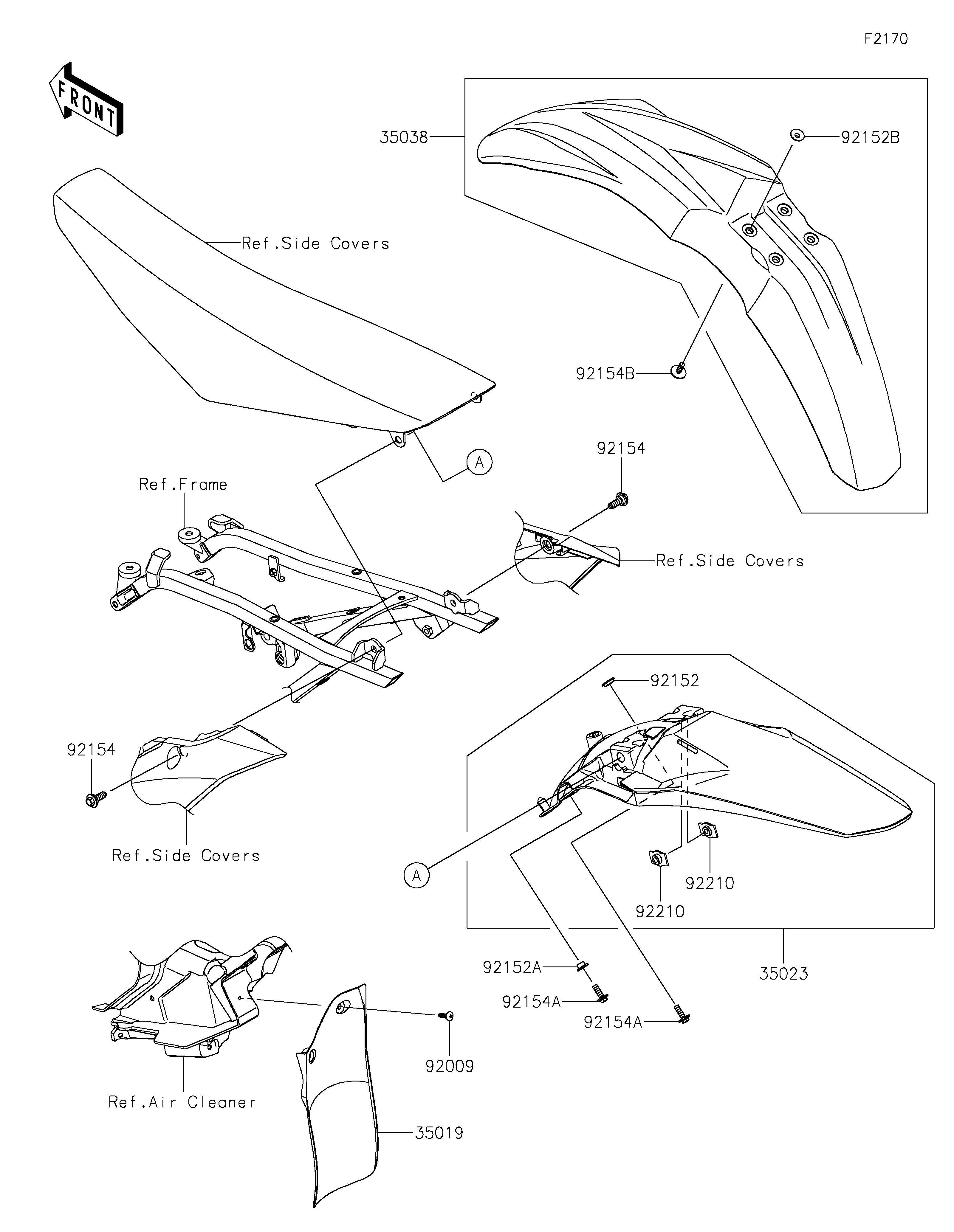 GARDE BOUE POUR KX450 KX450MSFNN VERT 2025 EUROPE