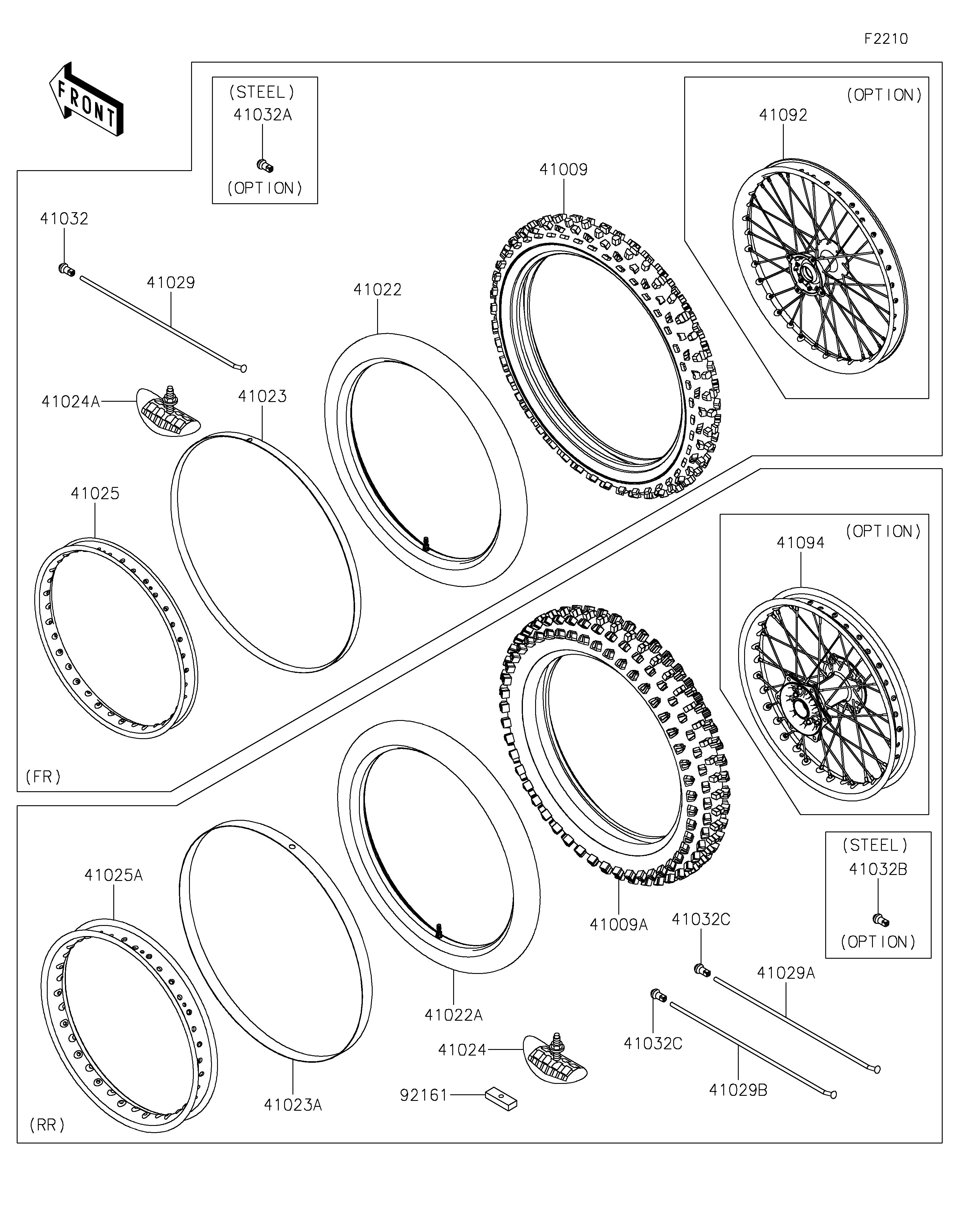 PNEUS POUR KX450 KX450MSFNN VERT 2025 EUROPE