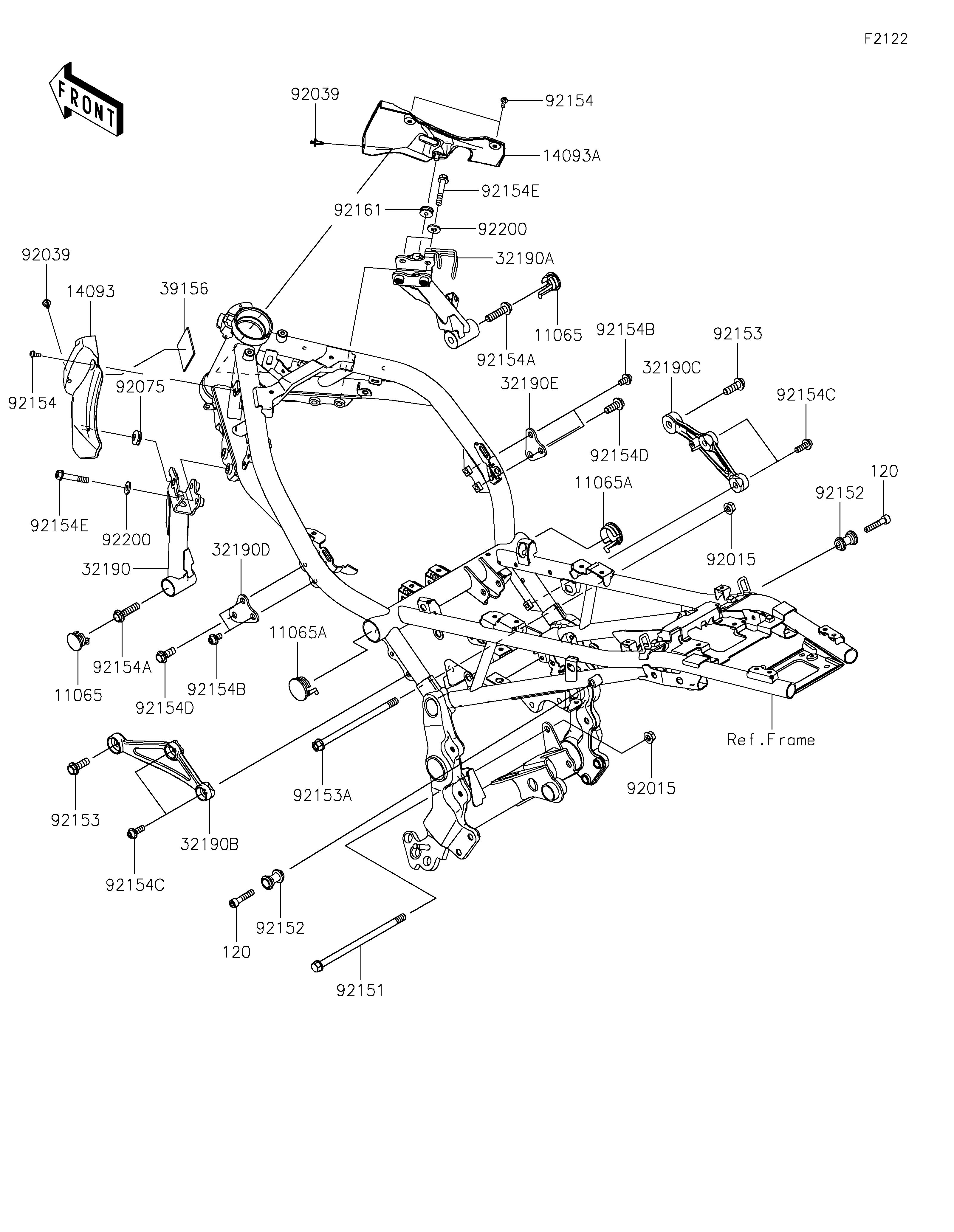 SUPPORT MOTEUR POUR Z900RS ZR900KSFAB NOIR 2025