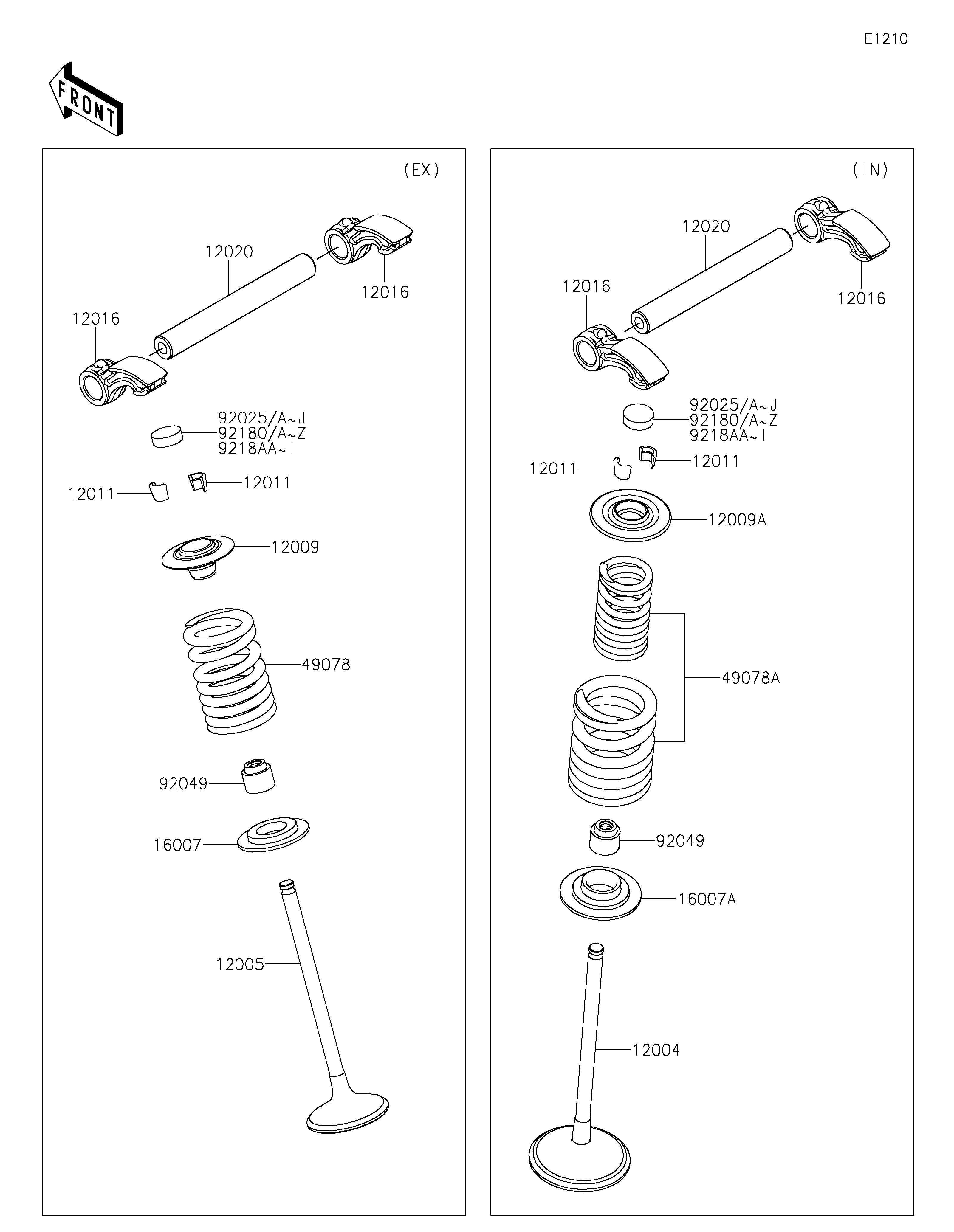 SOUPAPE POUR KX250 KX252ESFNN VERT 2025 EUROPE