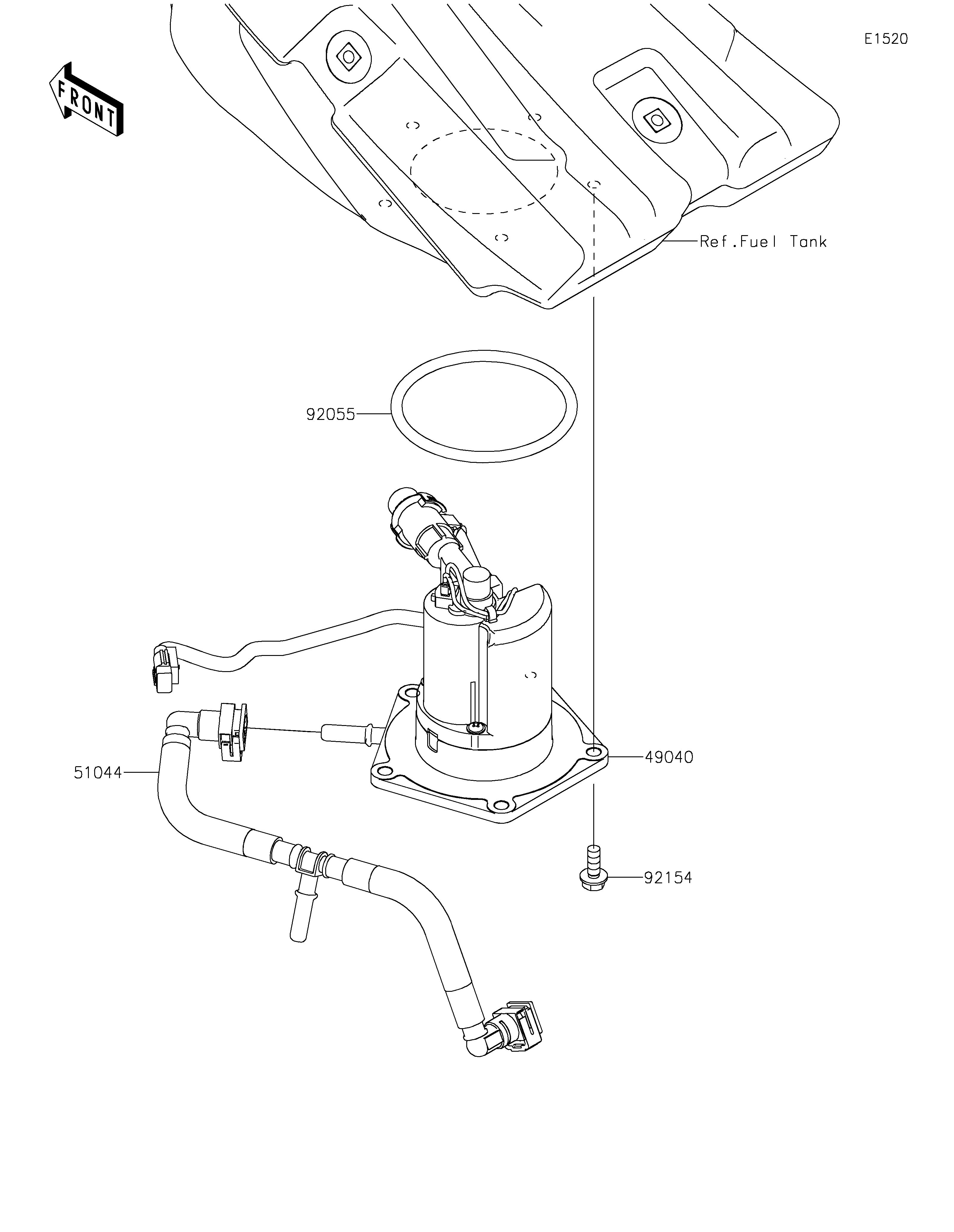 POMPE A ESSENCE POUR KX250 KX252ESFNN VERT 2025 EUROPE