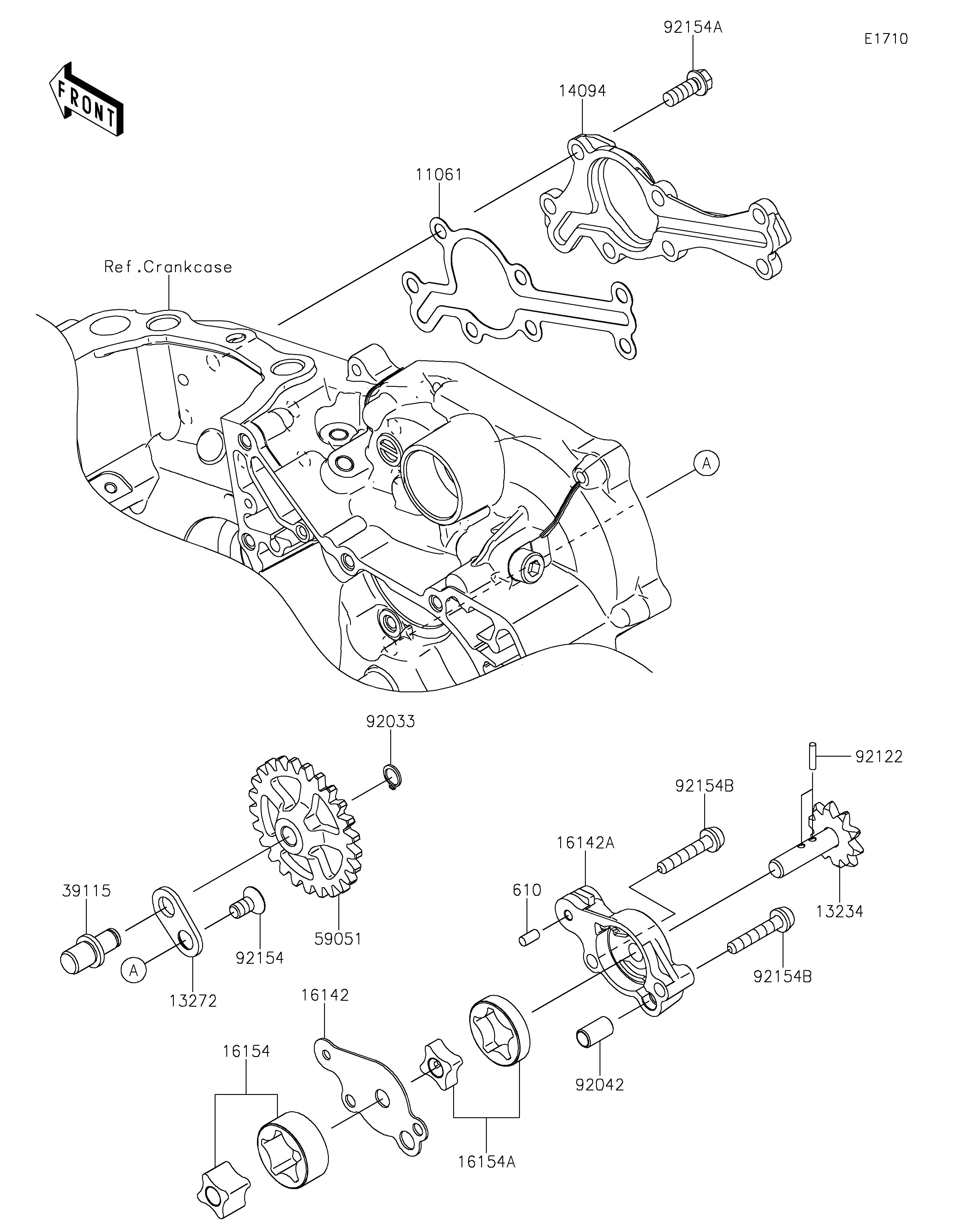 POMPE A HUILE POUR KX250 KX252ESFNN VERT 2025 EUROPE
