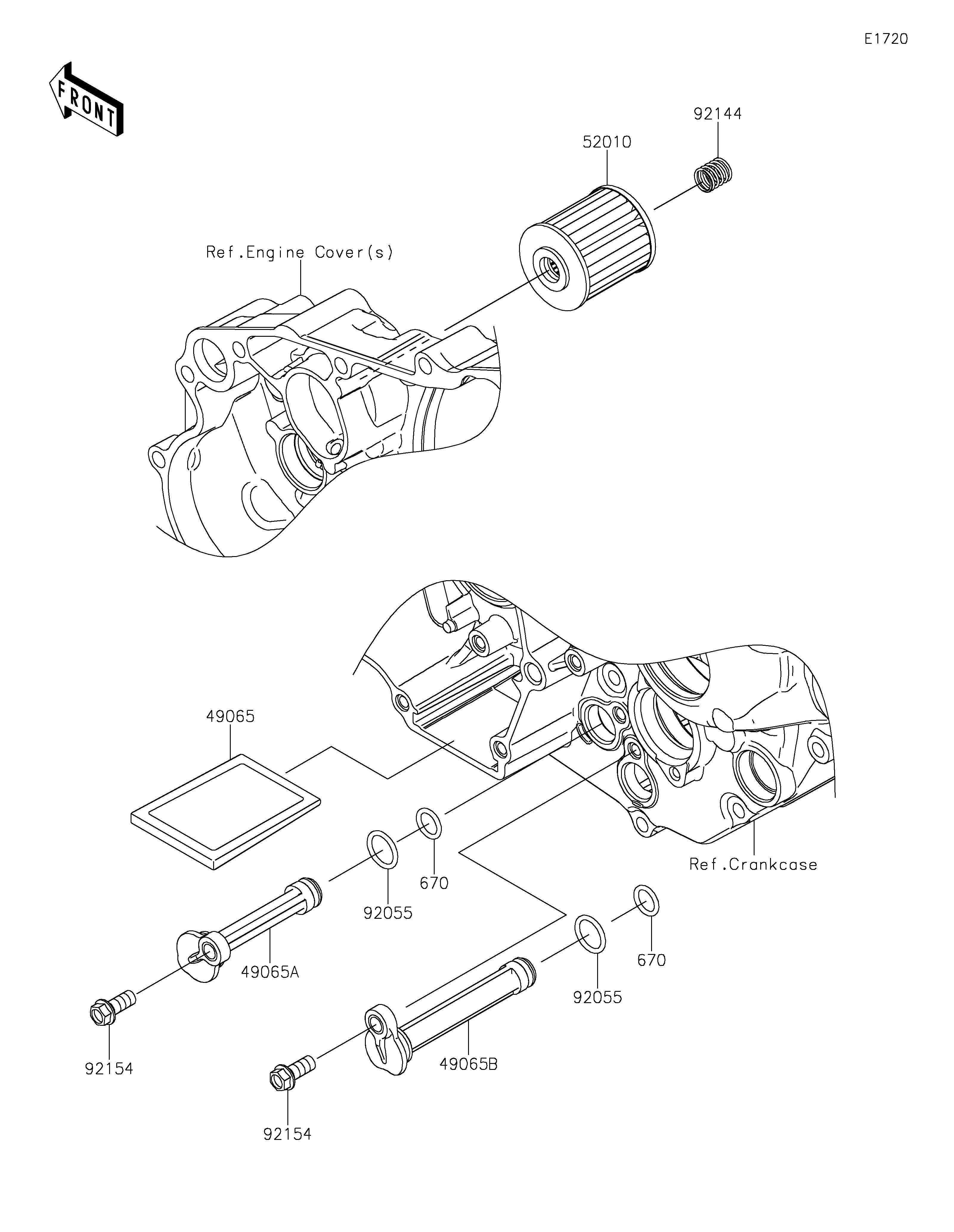 FILTRE A HUILE POUR KX250 KX252ESFNN VERT 2025 EUROPE
