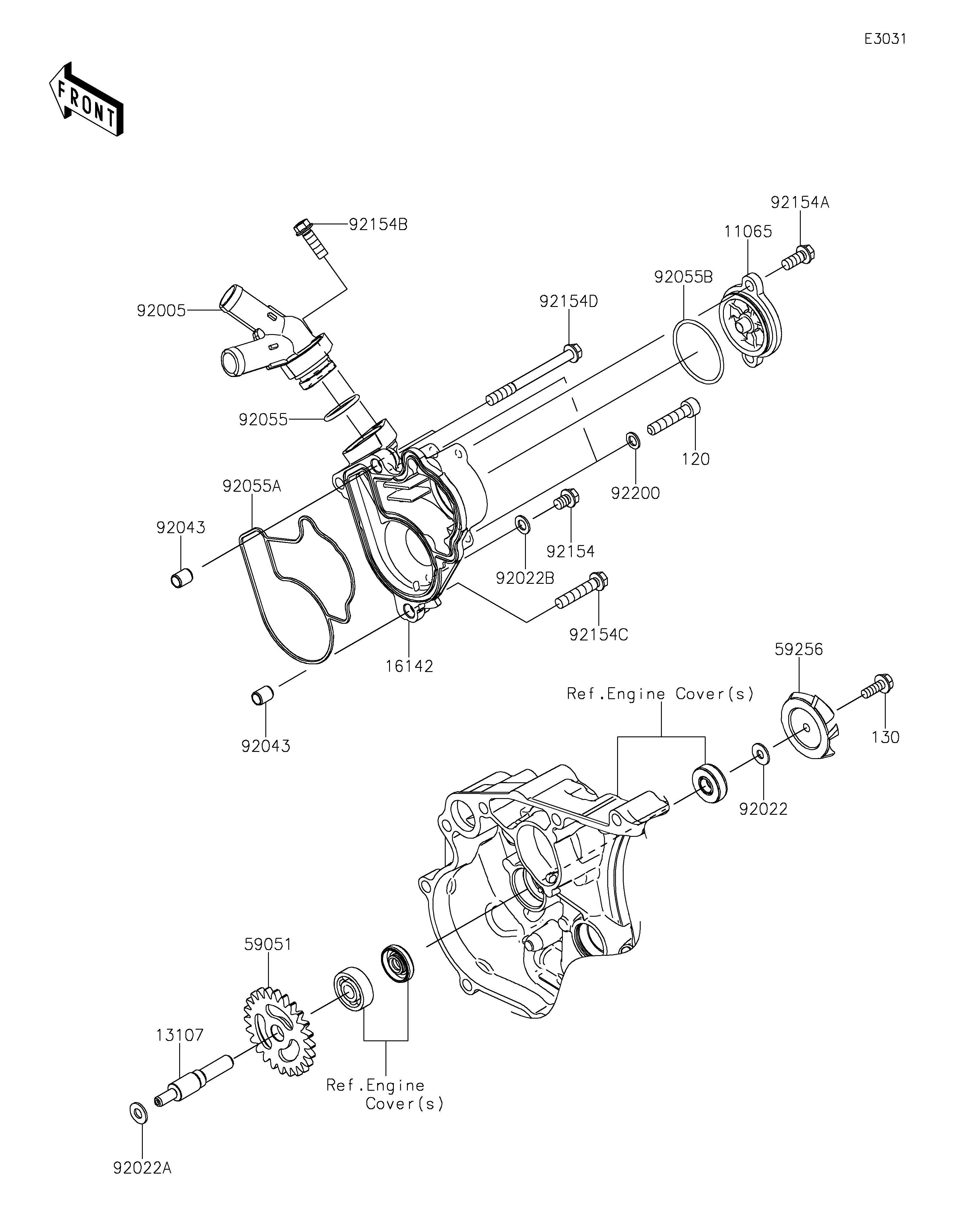 POMPE A EAU POUR KX250 KX252ESFNN VERT 2025 EUROPE