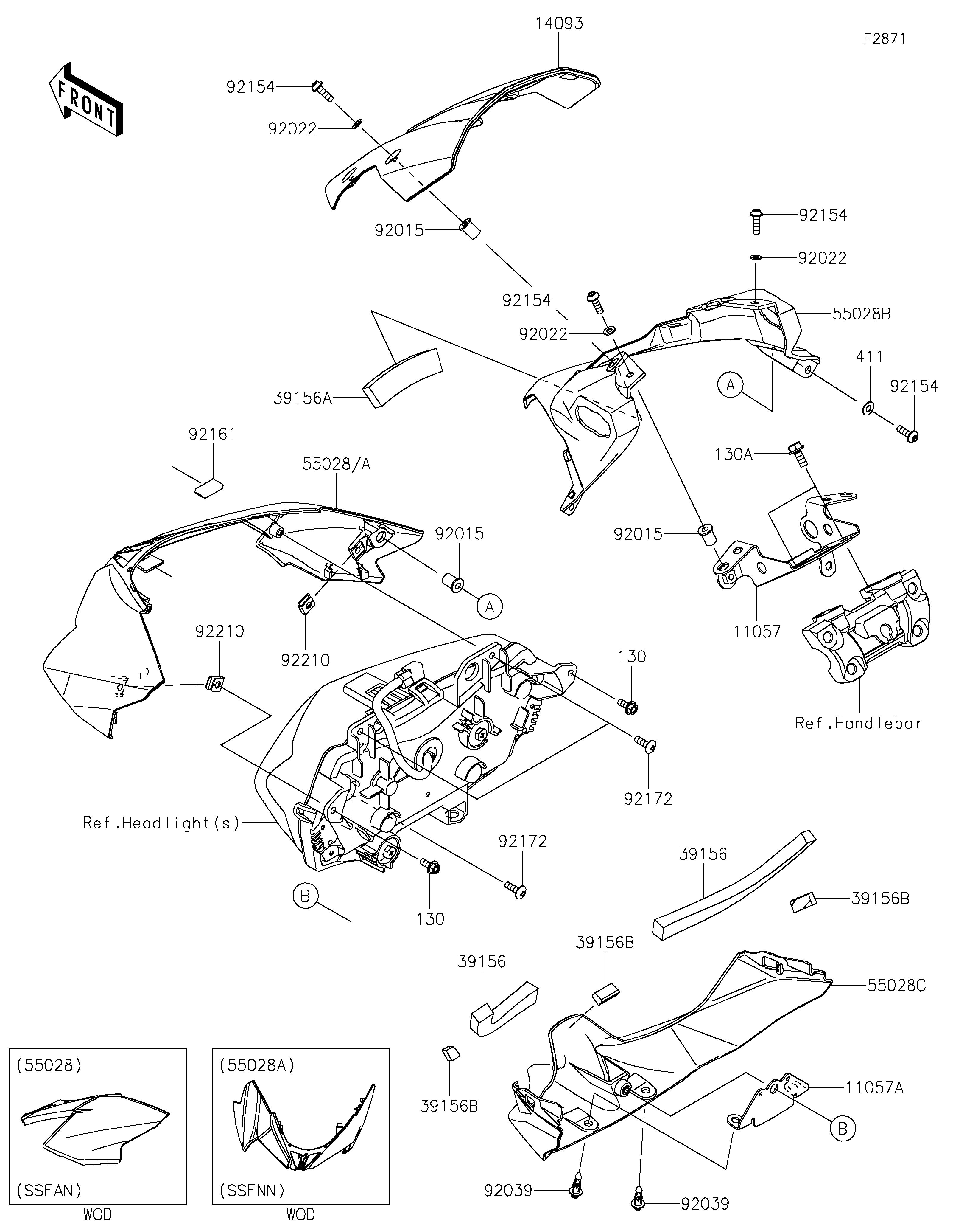 CARENAGE POUR Z650 ER650SSFAN NOIR 2025