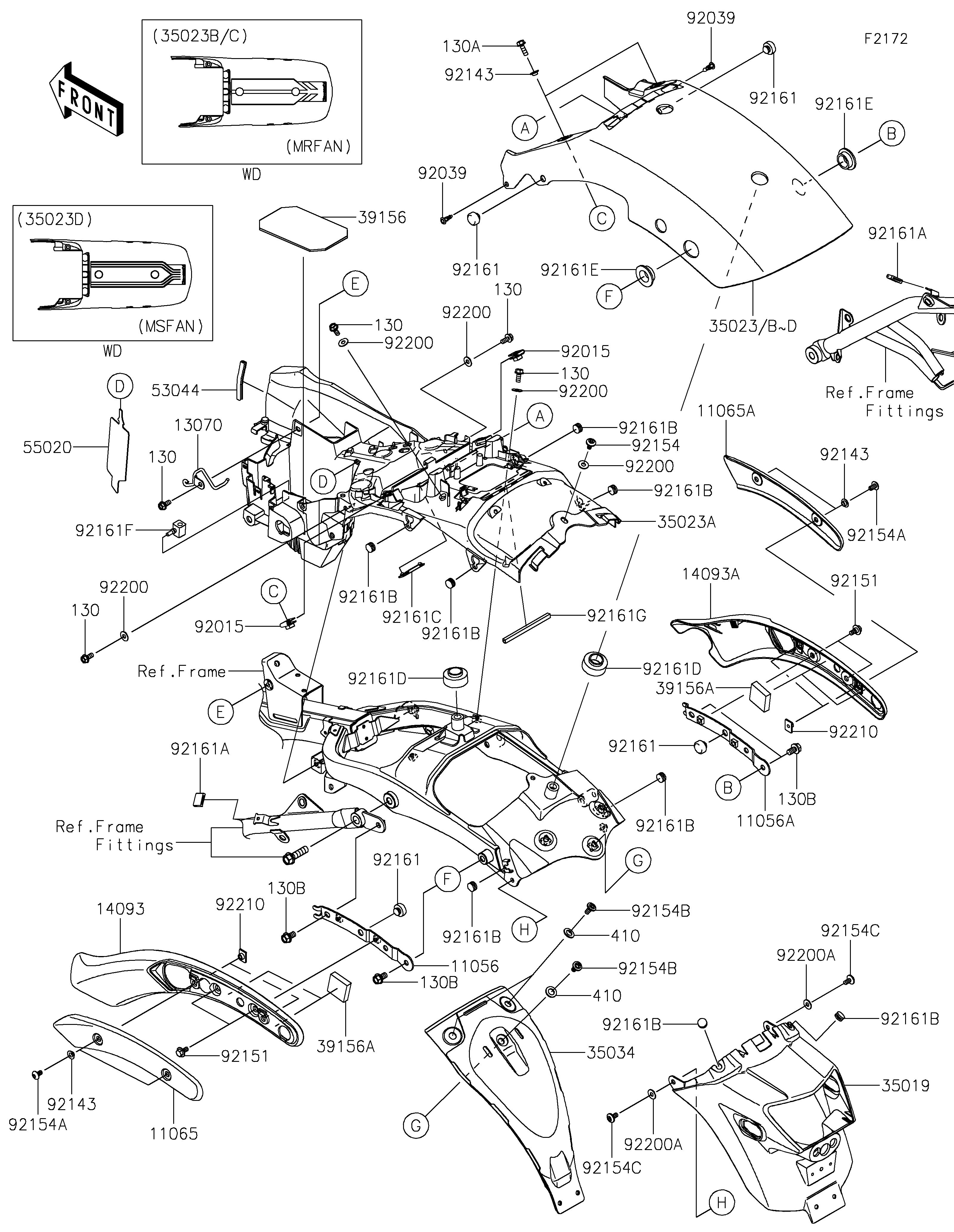 GARDE BOUE ARRIERE POUR VULCAN S EN650MSFAN GRIS 2025