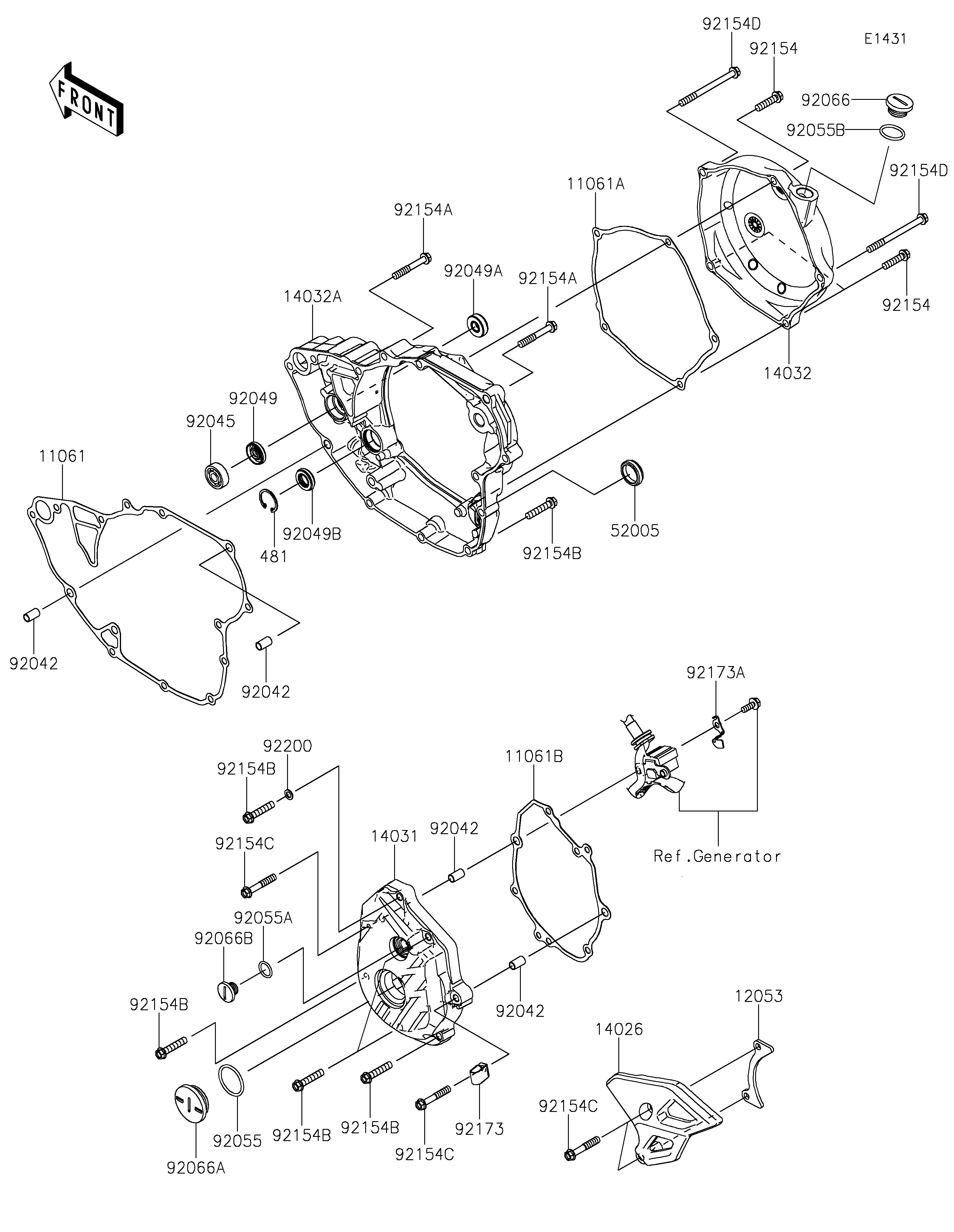 COUVERCLES MOTEUR POUR KX250 50TH ANNIVERSARY EDITION KX252CRFAN VERT MAT 2024 EUROPE