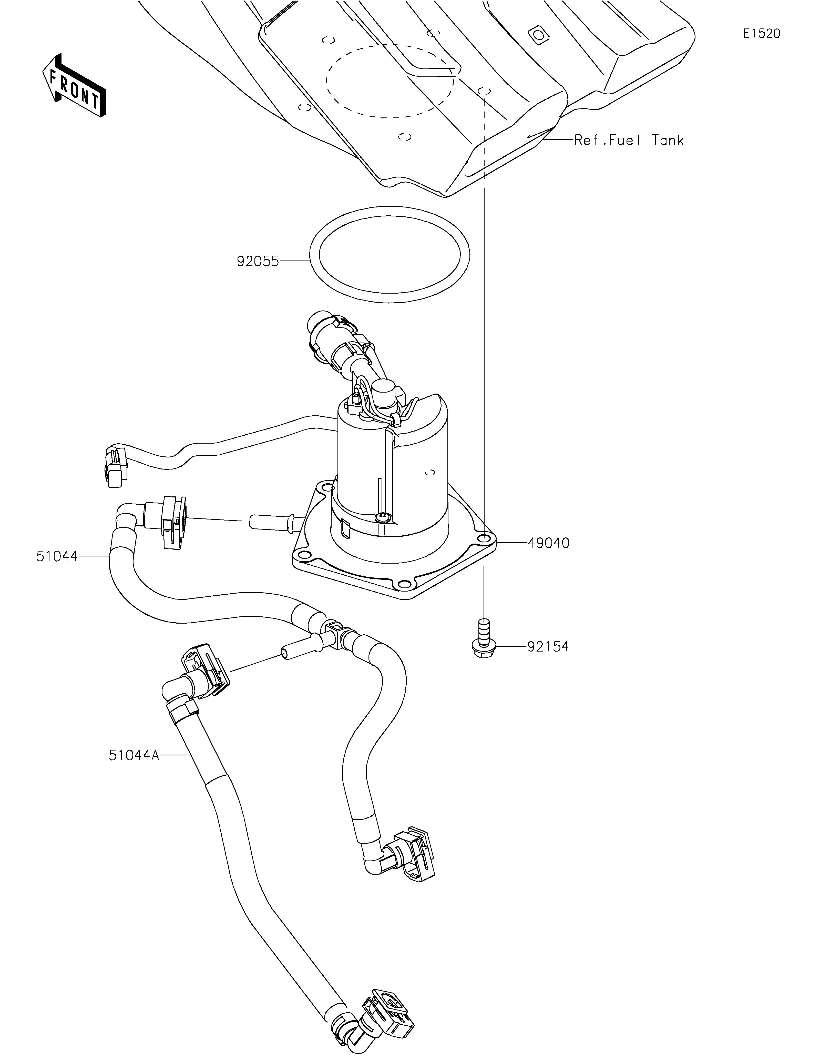 POMPE A ESSENCE POUR KX250 50TH ANNIVERSARY EDITION KX252CRFAN VERT MAT 2024 EUROPE