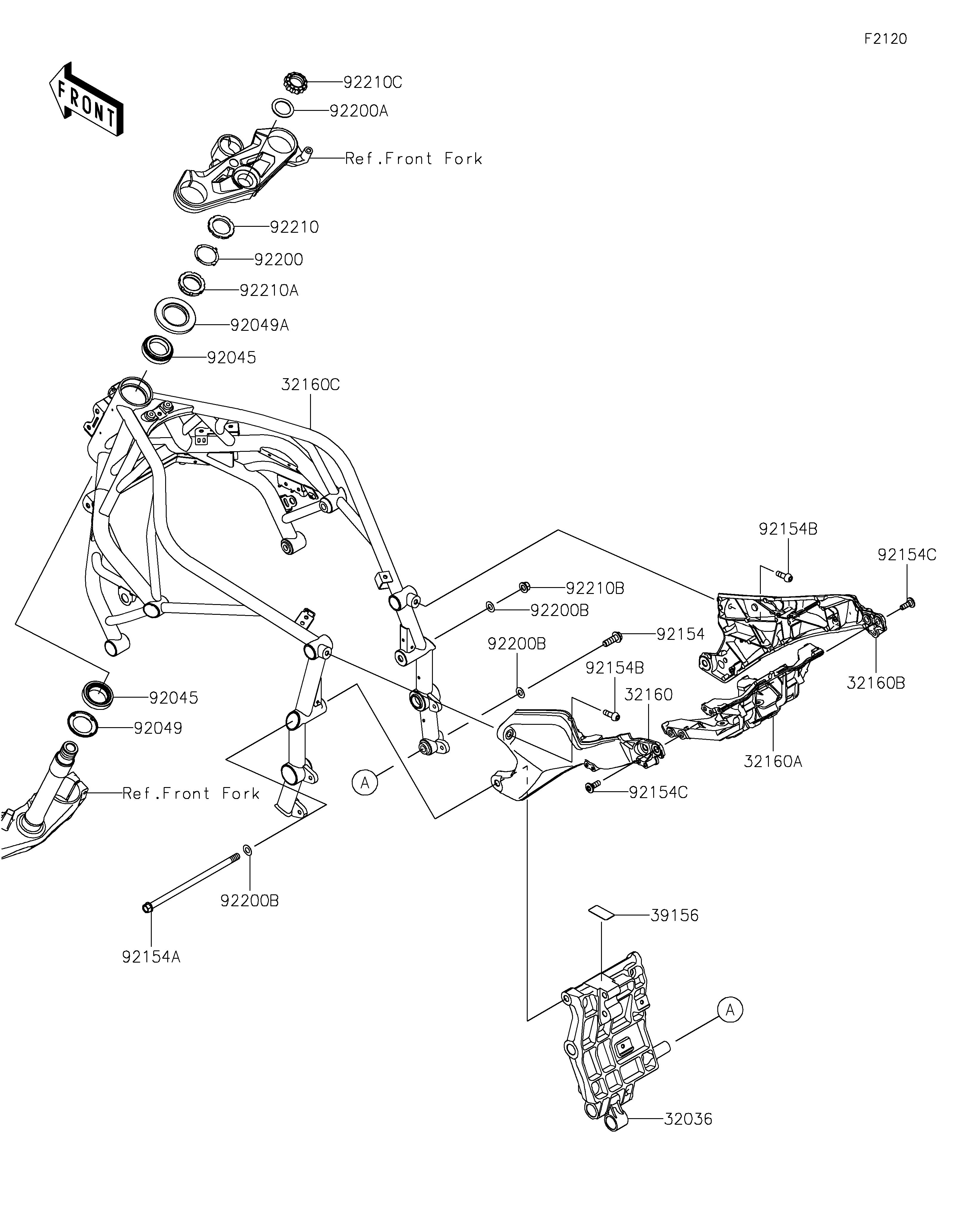 CHASSIS POUR NINJA H2 ZX1002JRANN GRIS 2024