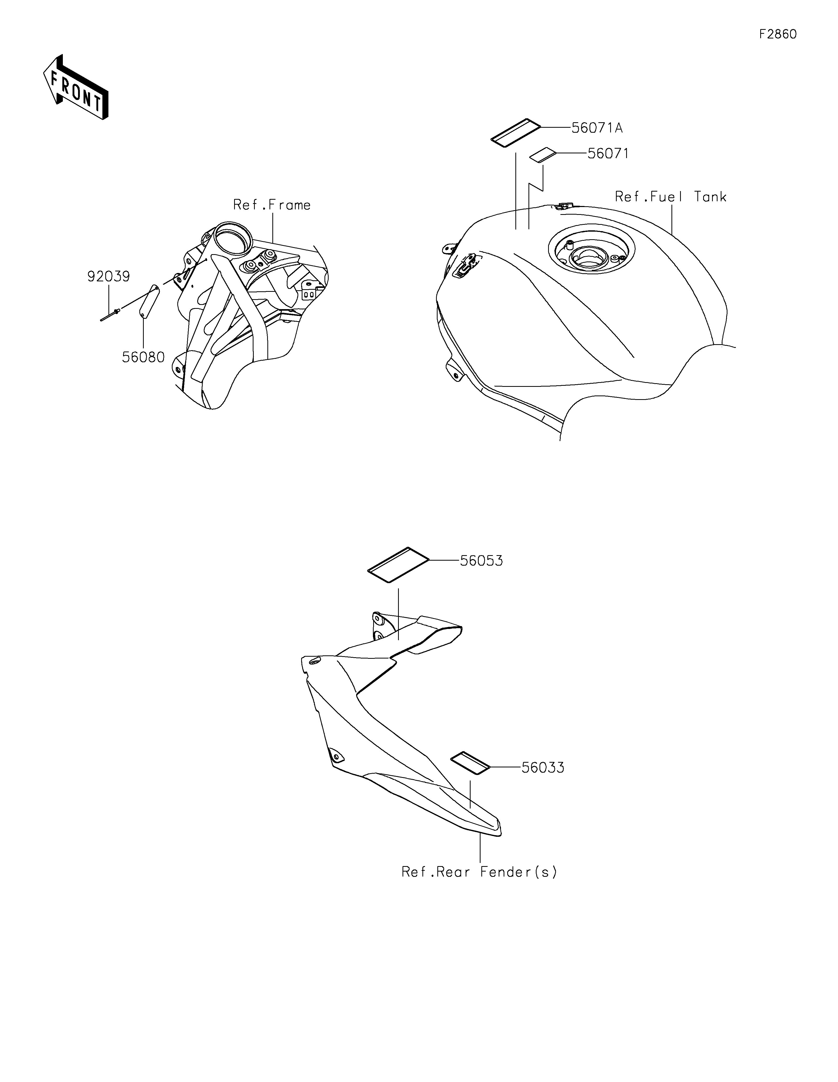 LABEL POUR NINJA H2 ZX1002JRANN GRIS 2024