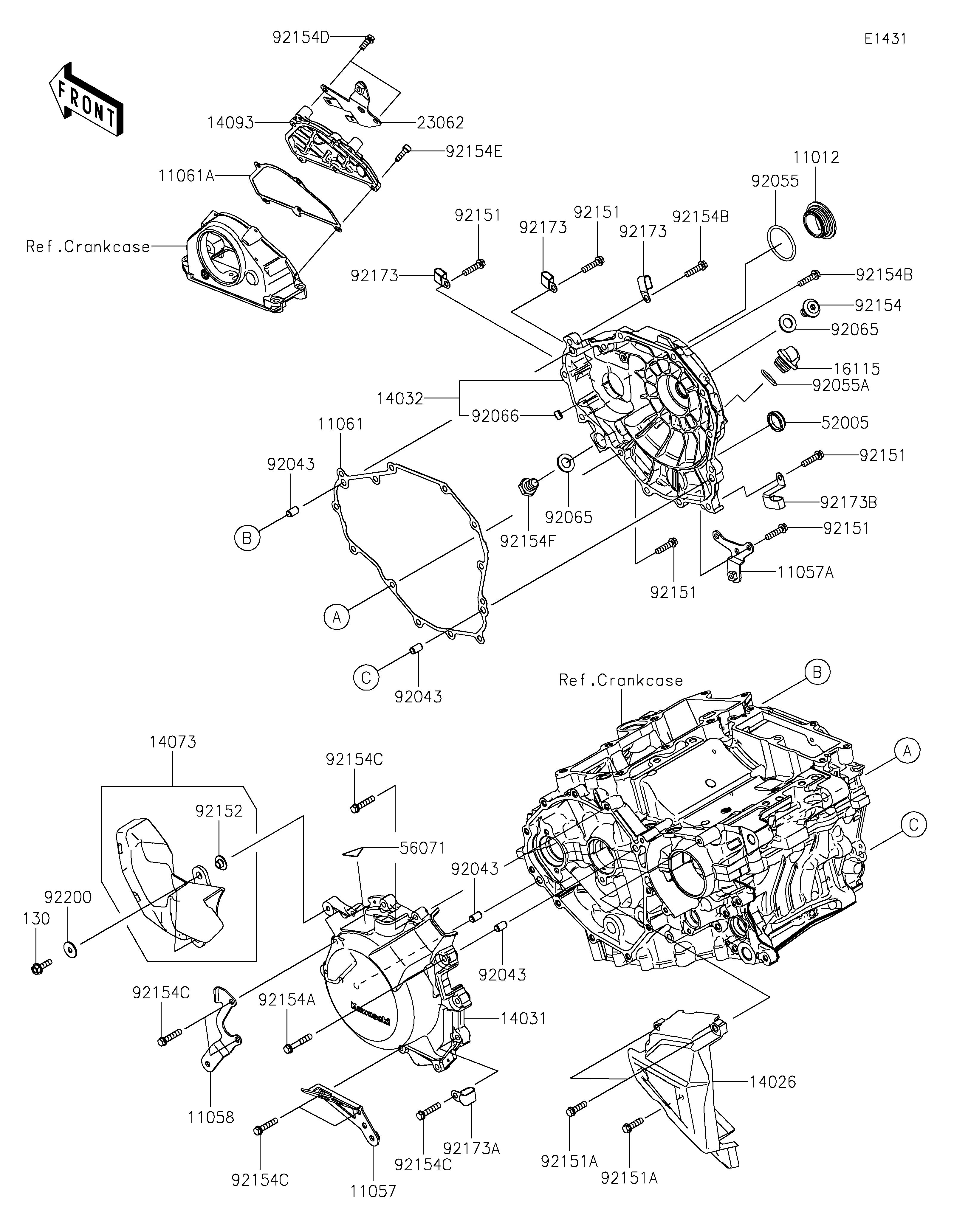 COUVERCLES MOTEUR POUR NINJA 7 HYBRID CX500ARFNN TITANE 2024