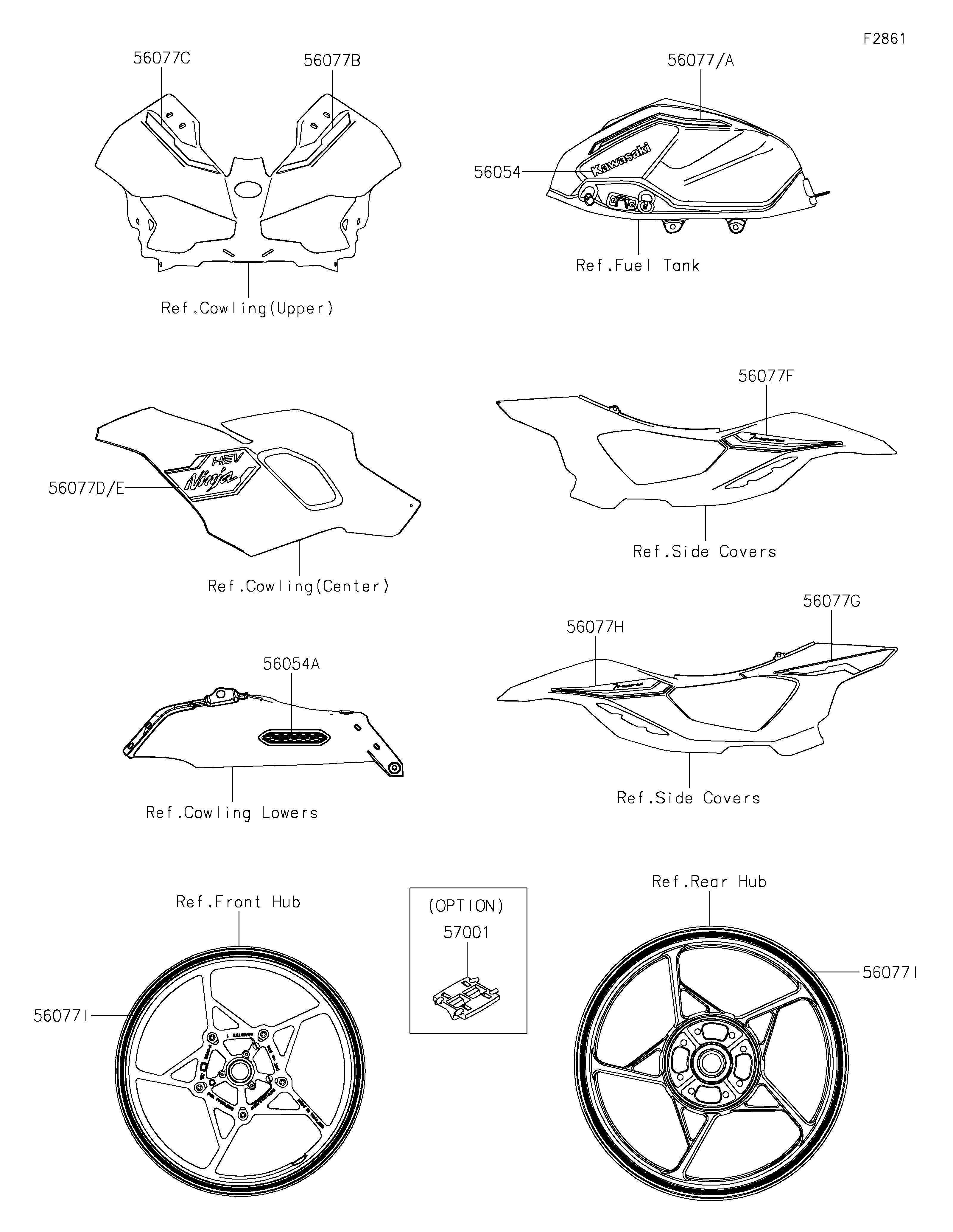STICKER POUR NINJA 7 HYBRID CX500ARFNN TITANE 2024