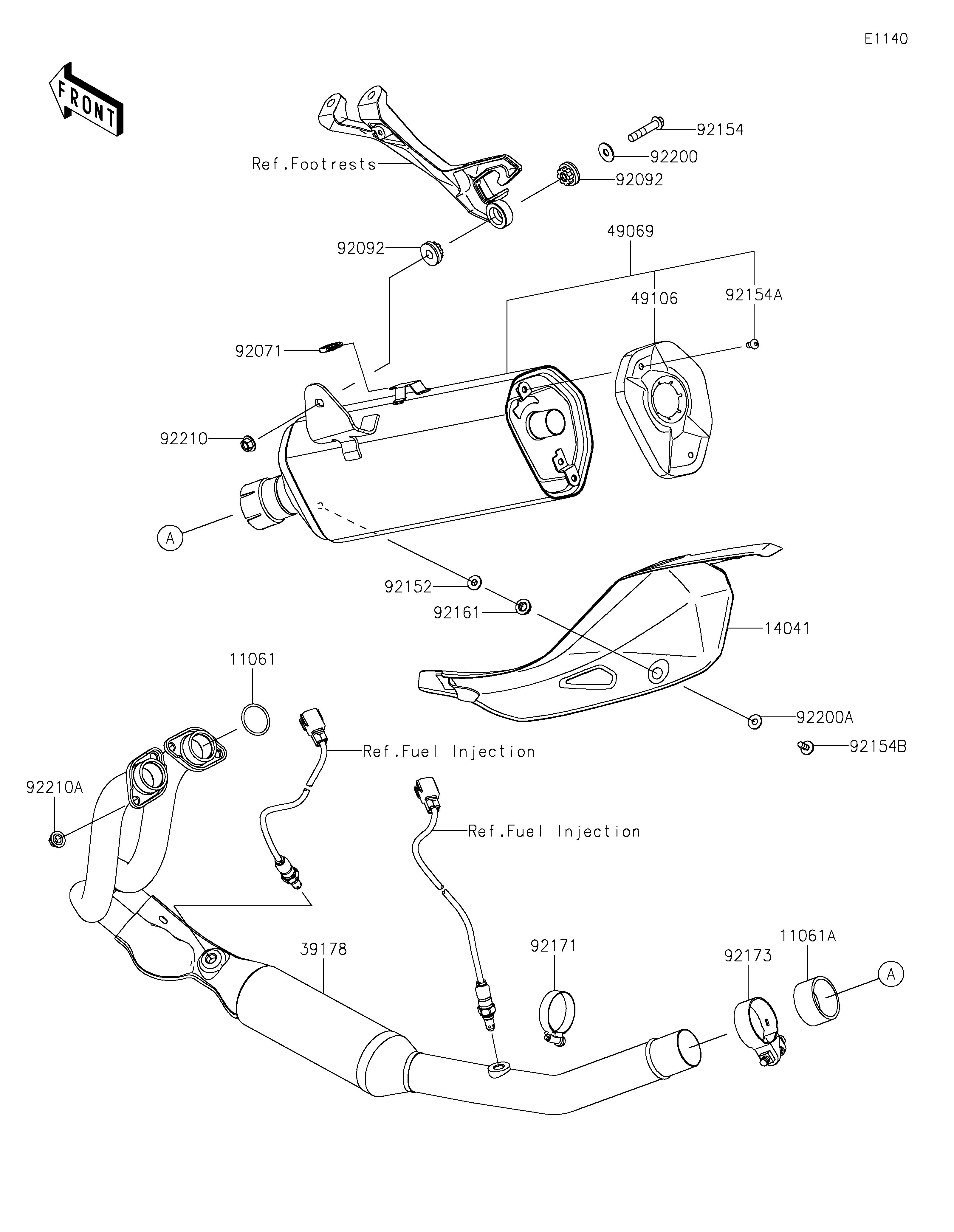 ECHAPPEMENT POUR Z500 ER500ERFNN NOIR 2024