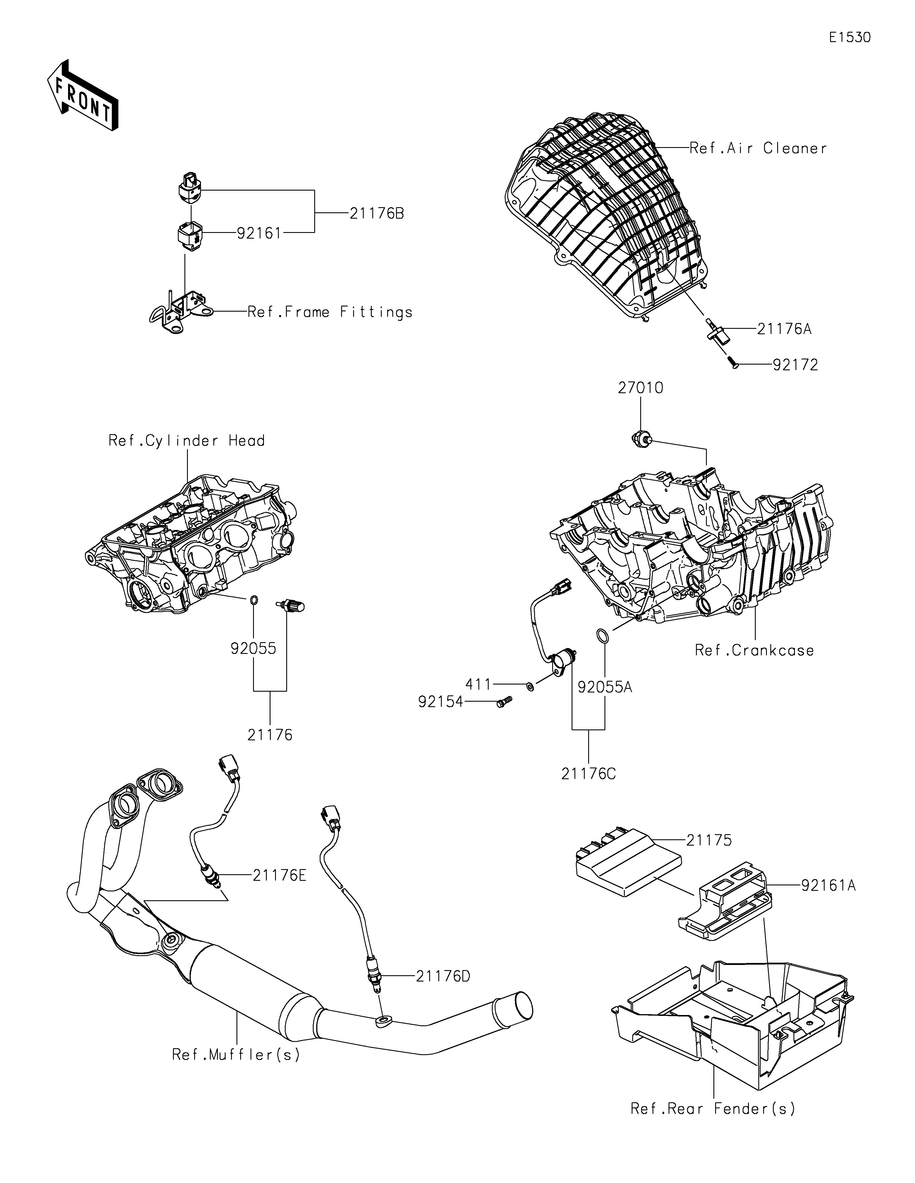 INJECTION CARBURANT POUR Z500 ER500ERFNN NOIR 2024