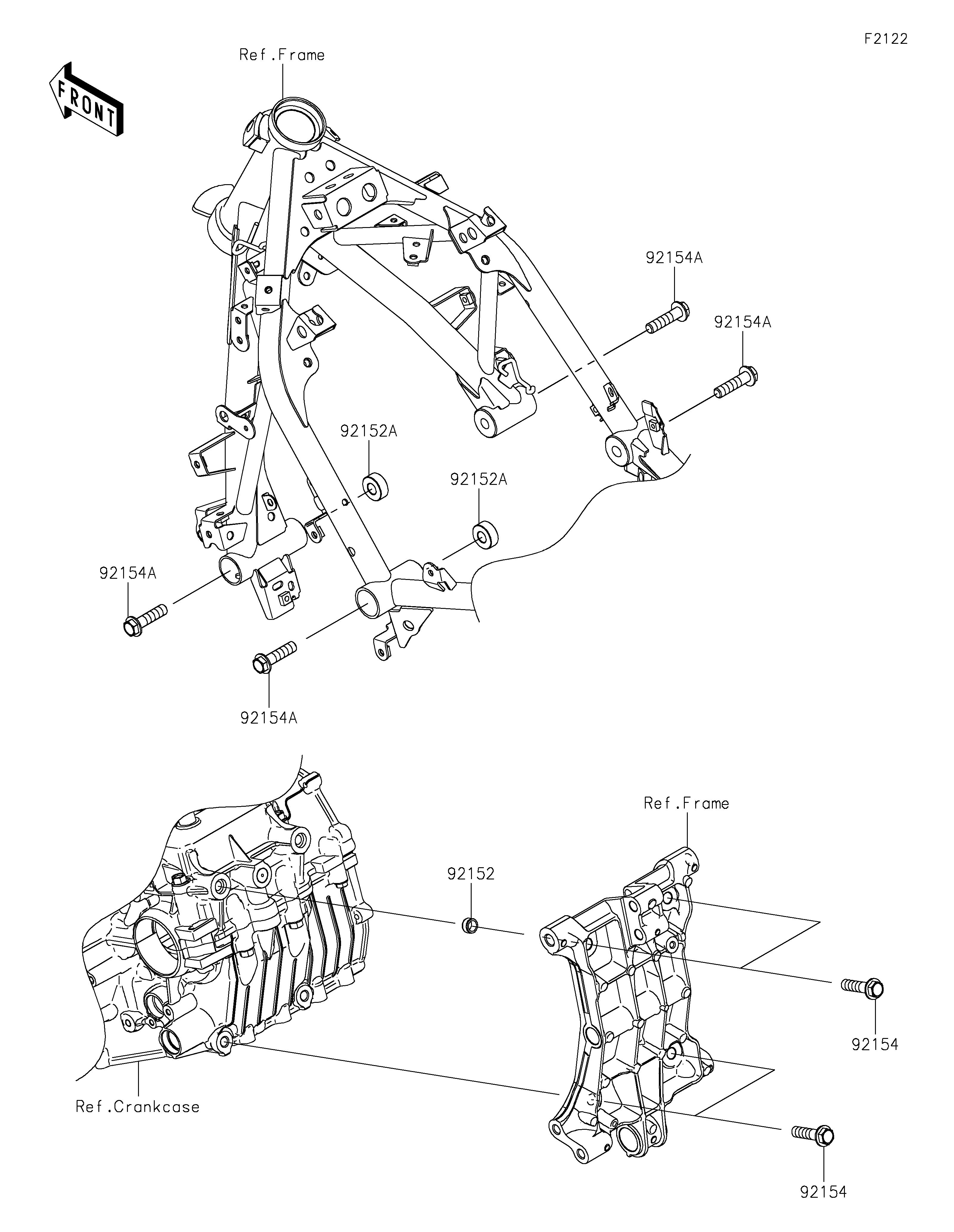 SUPPORT MOTEUR POUR NINJA 500 EX500GRFNN NOIR 2024