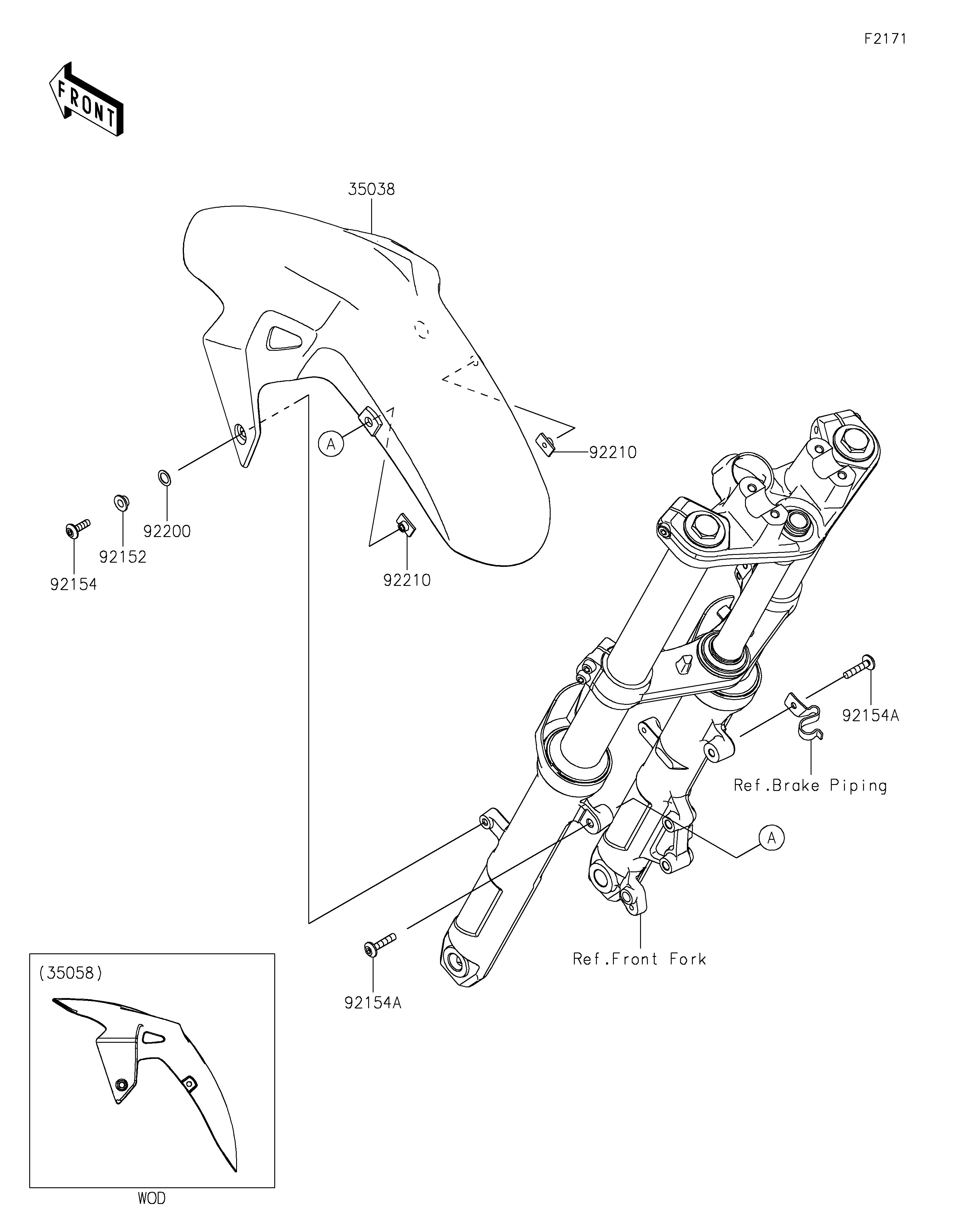 GARDE BOUE AVANT POUR Z500 ER500ERFNN NOIR 2024