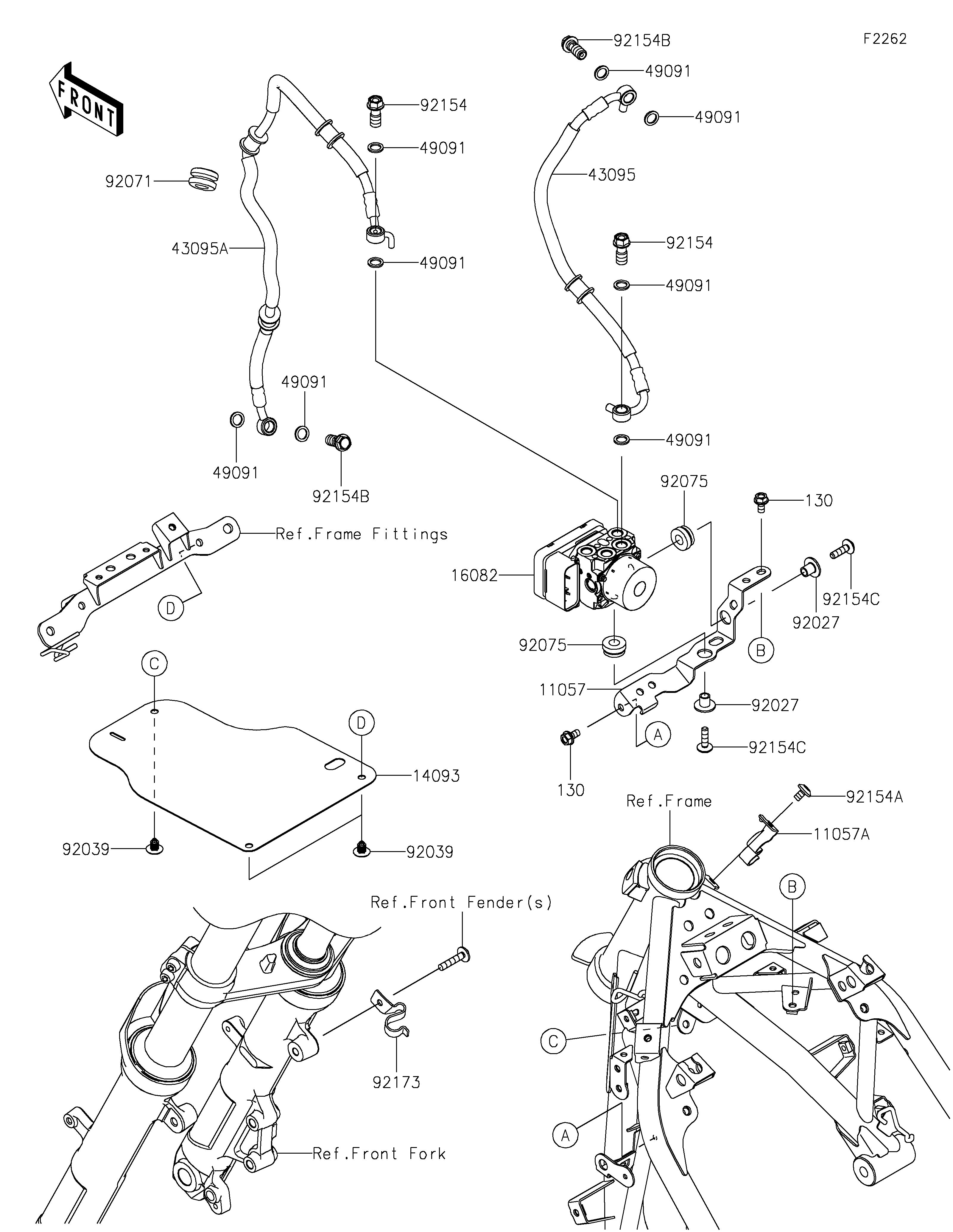 DURITE DE FREIN POUR Z500 ER500ERFNN NOIR 2024