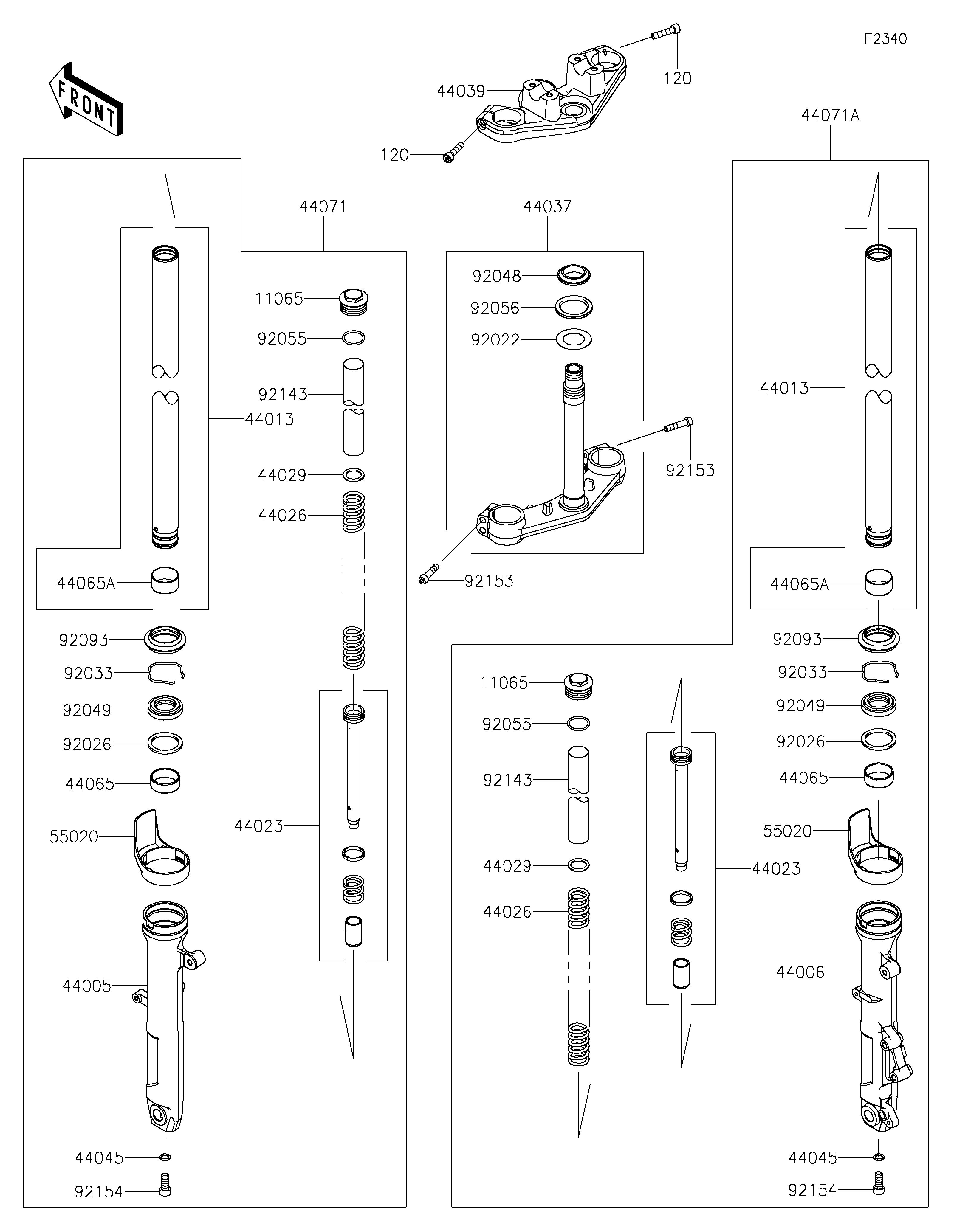 FOURCHE POUR Z500 ER500ERFNN NOIR 2024