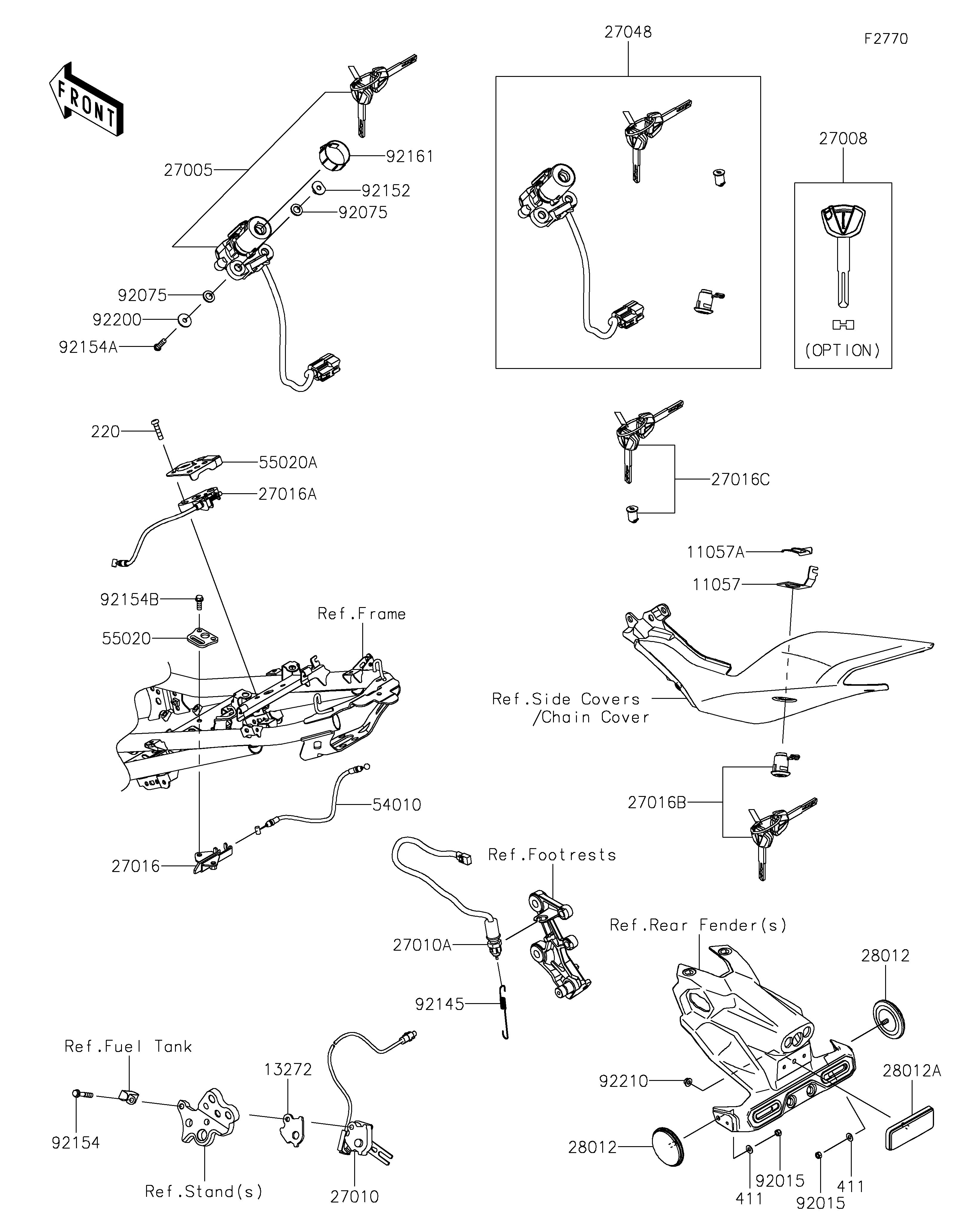 CONTACTEUR POUR NINJA 500 EX500GRFNN NOIR 2024