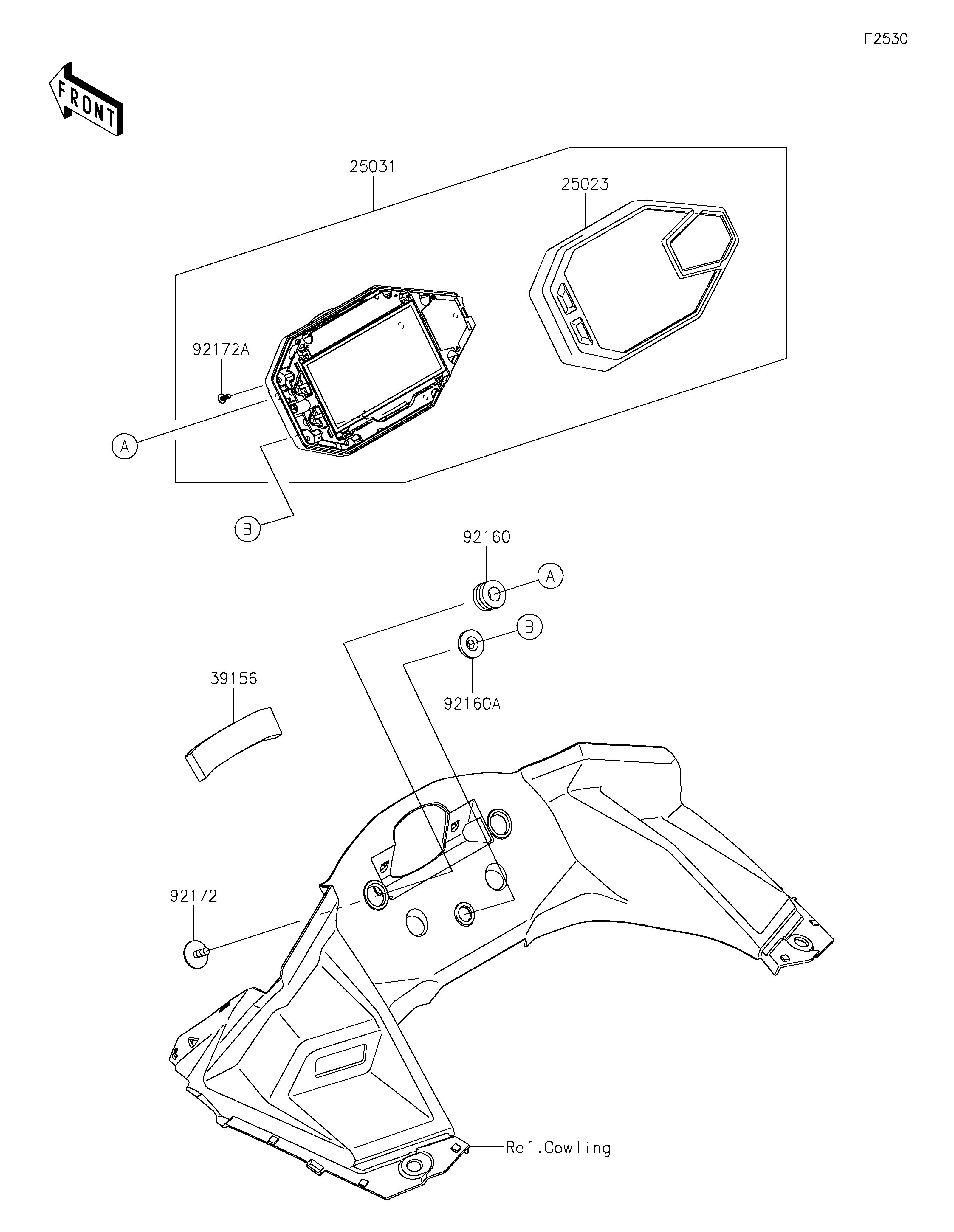 COMPTEURS POUR NINJA 500 EX500GRFNN NOIR 2024