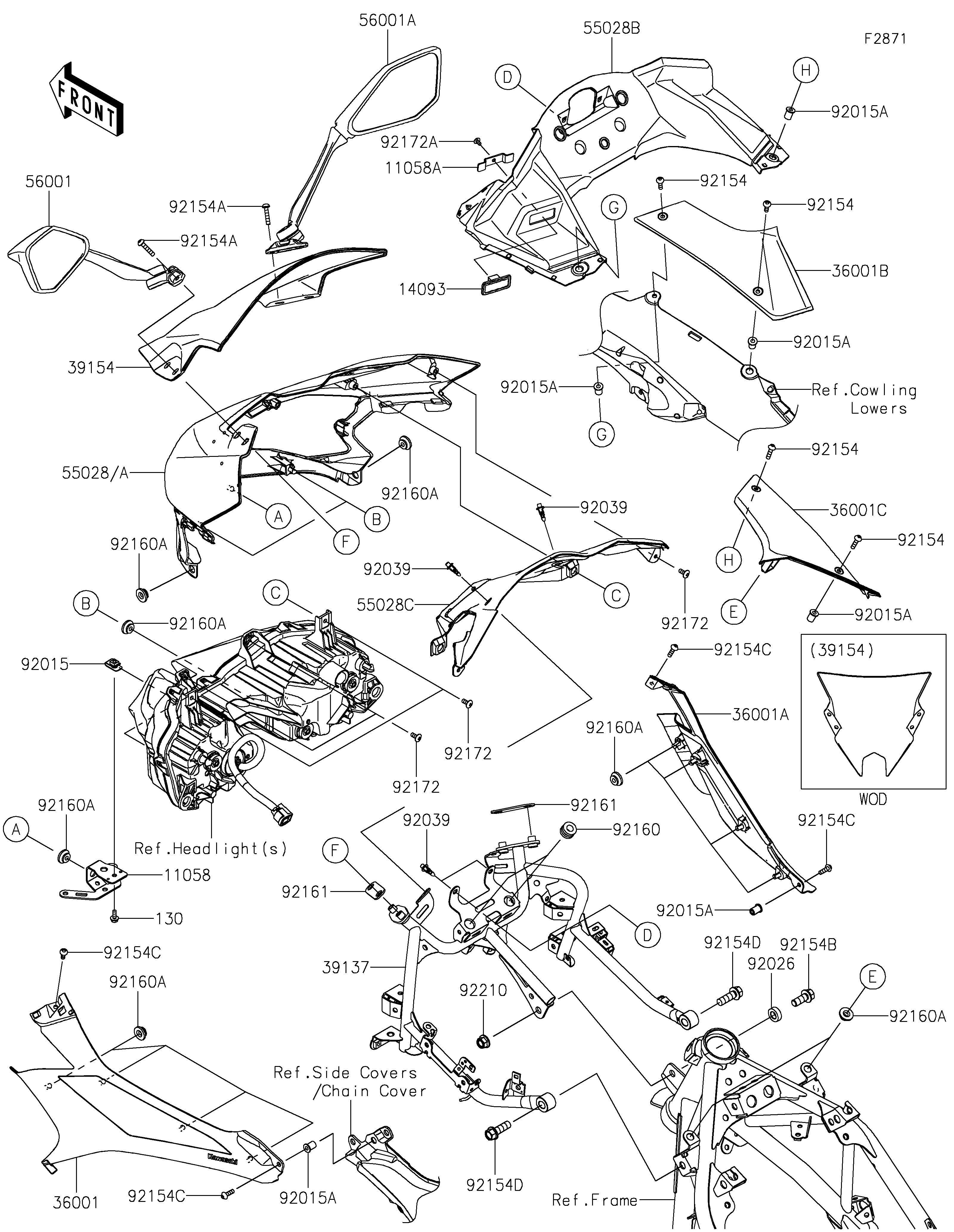 CARENAGE POUR NINJA 500 EX500GRFNN NOIR 2024